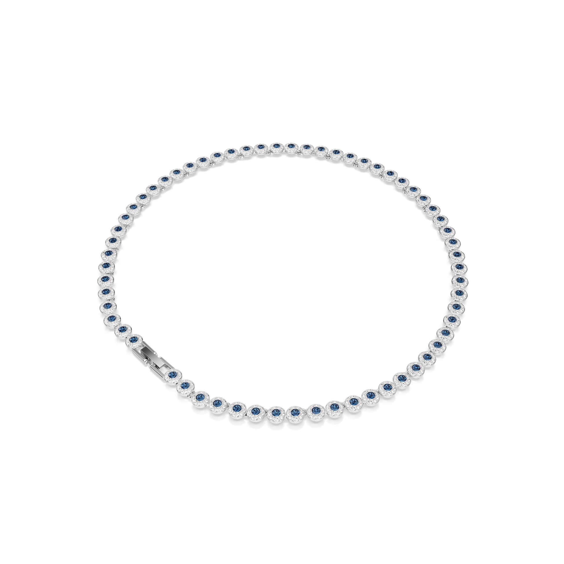 Una Angelic necklace, Round cut, Blue, Rhodium plated 5733402