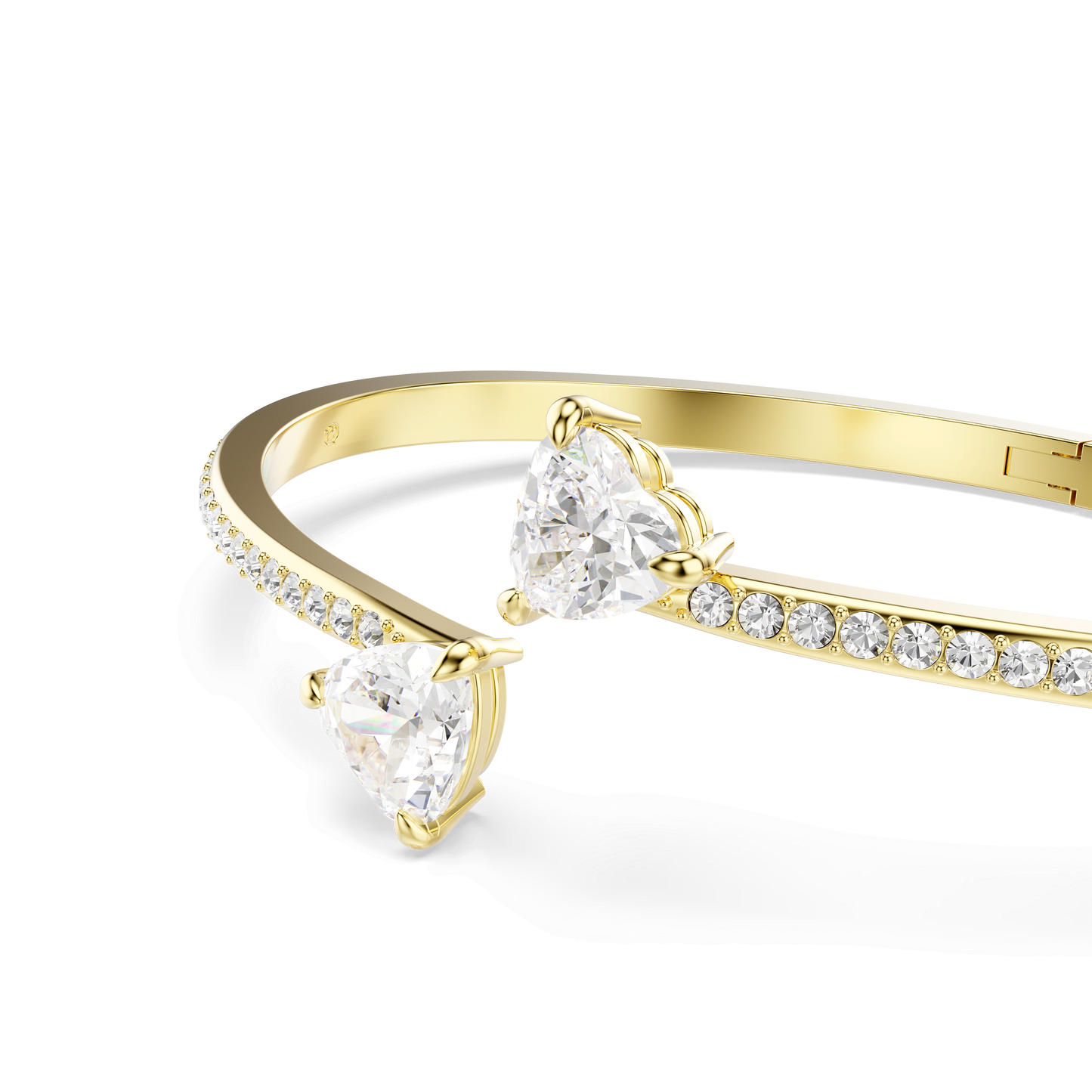 Mesmera bangle, Heart, White, Gold-tone plated 5733474