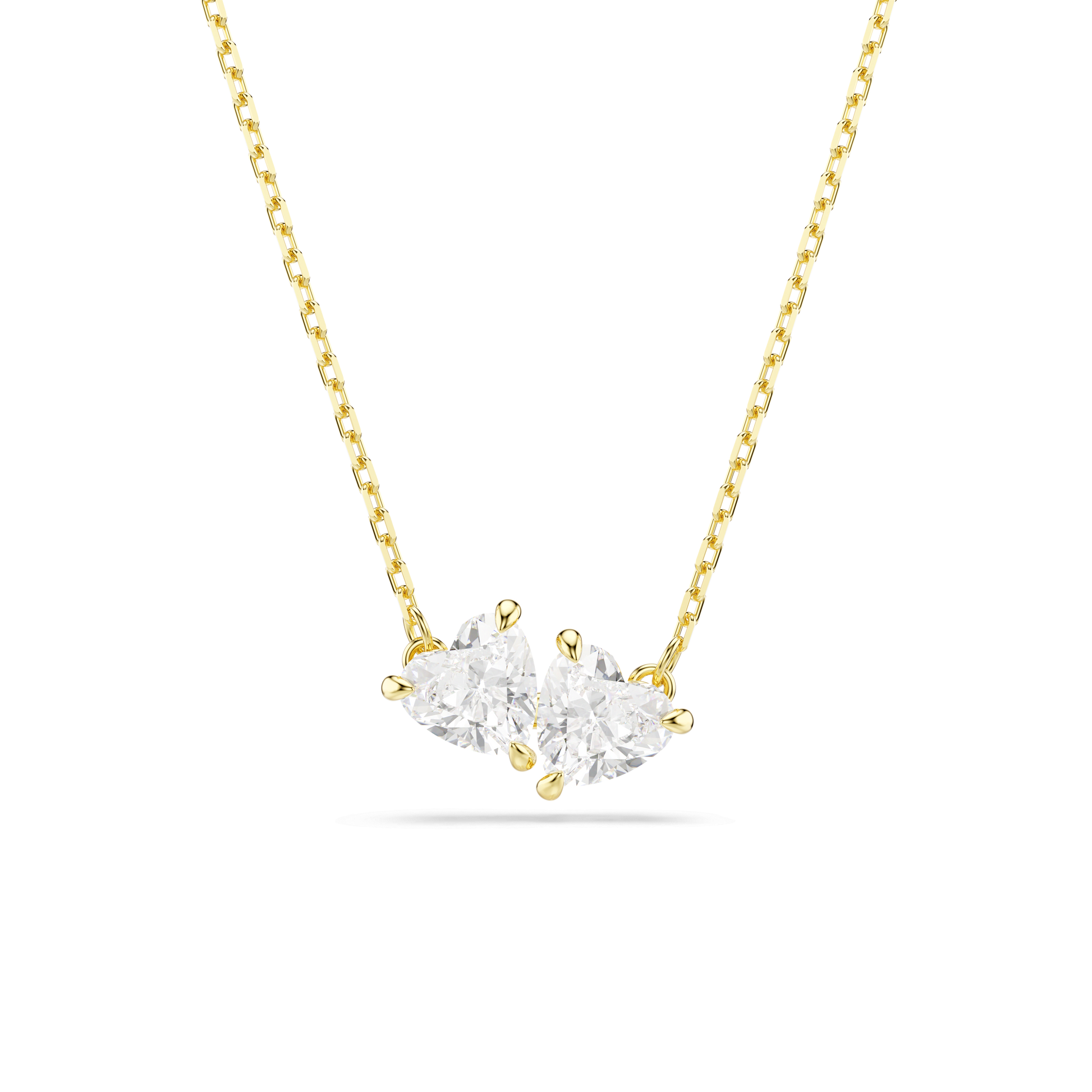 Mesmera necklace, Heart, White, Gold-tone plated 5733475