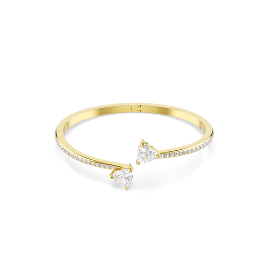 Mesmera bangle, Heart, White, Gold-tone plated 5733511