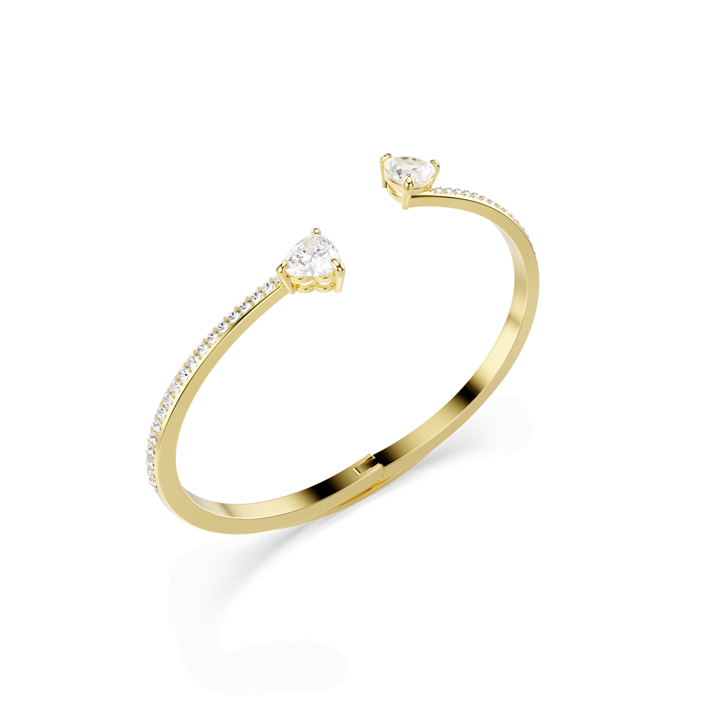 Mesmera bangle, Heart, White, Gold-tone plated 5733511