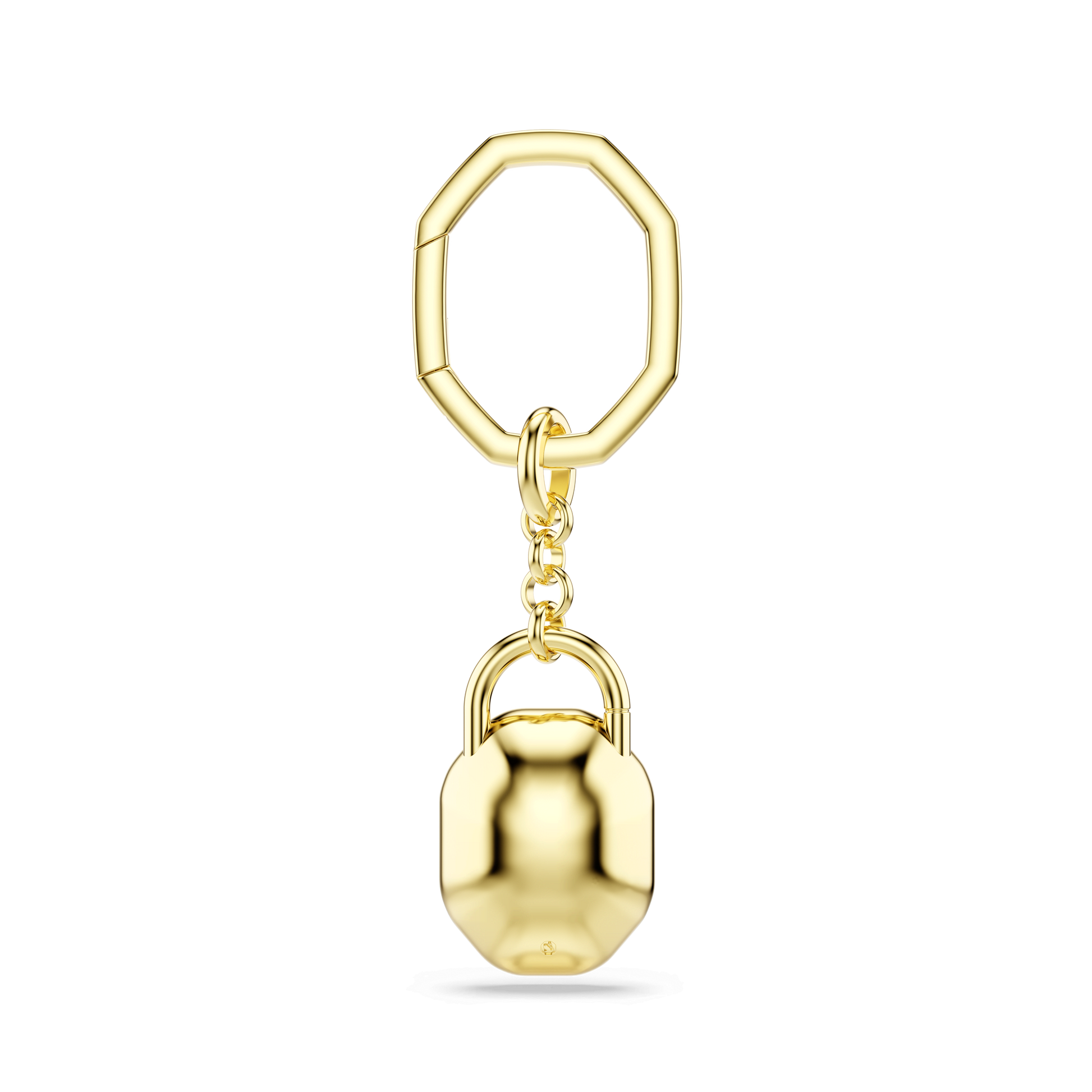 Key ring, Oval cut, White, Gold-tone plated 5733765