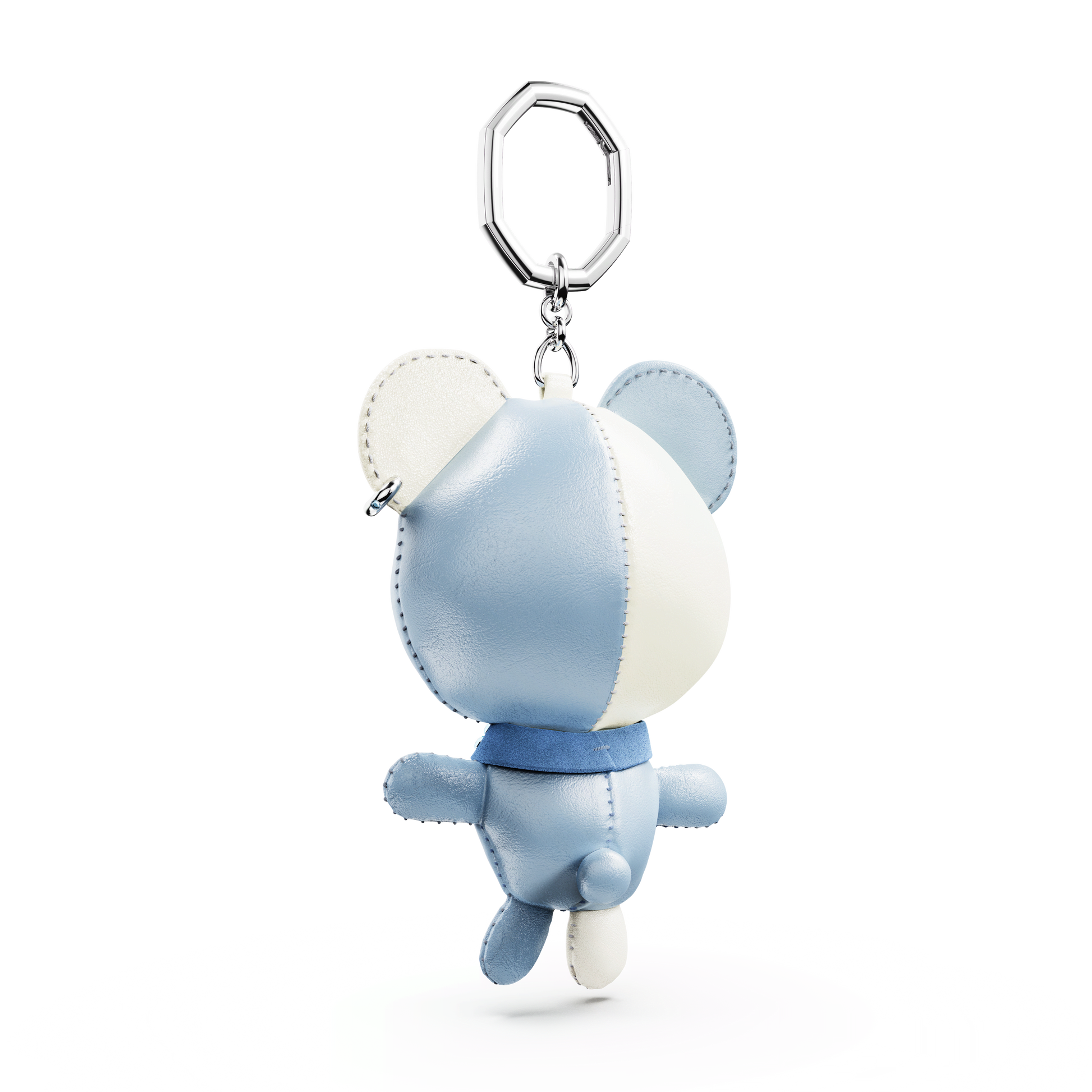 Teddy bag charm, Bear, Blue, Rhodium plated 5733771