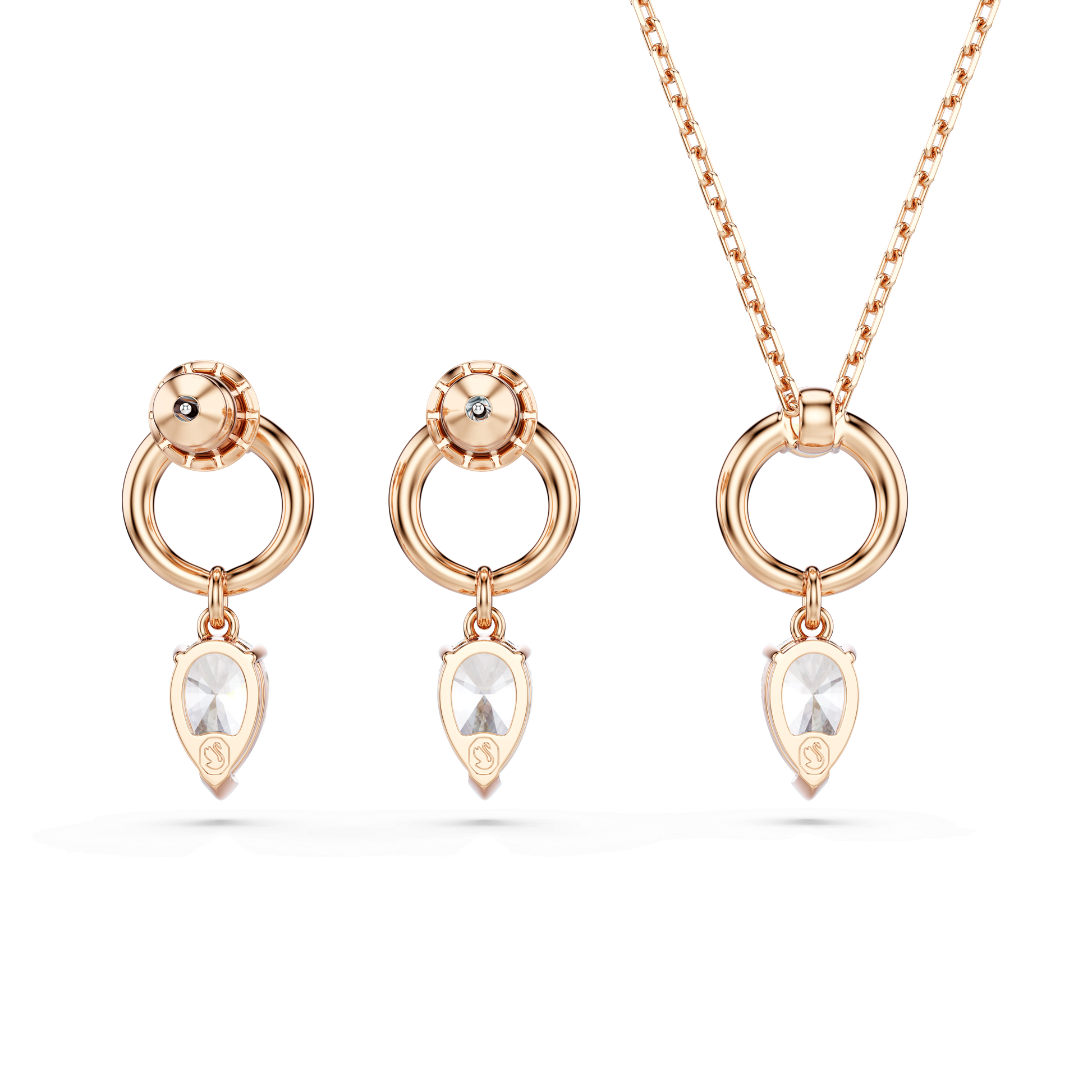 Mesmera set, Pear cut, Round cut, White, Rose gold-tone plated 5733808