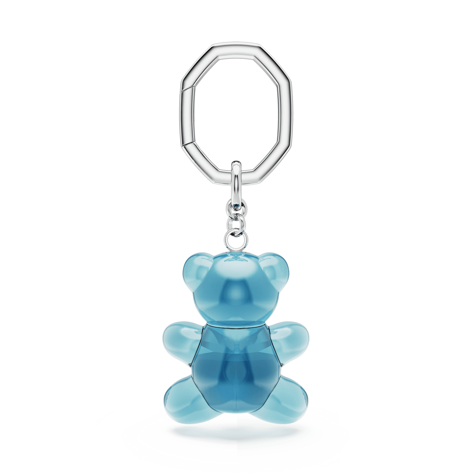 Teddy key ring, Bear, Blue, Rhodium plated 5733826