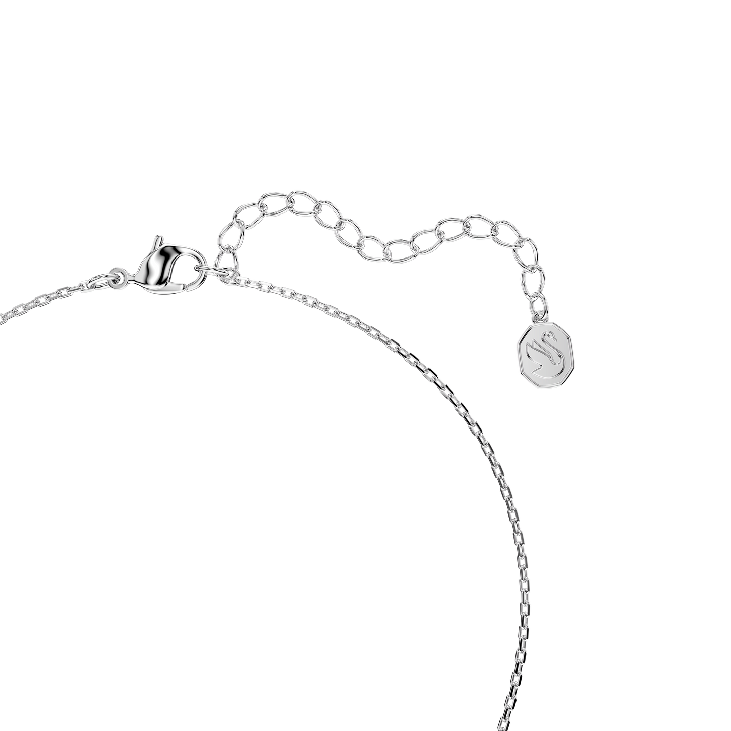 Bella V pendant, Round cut, Blue, Rhodium plated 5734232