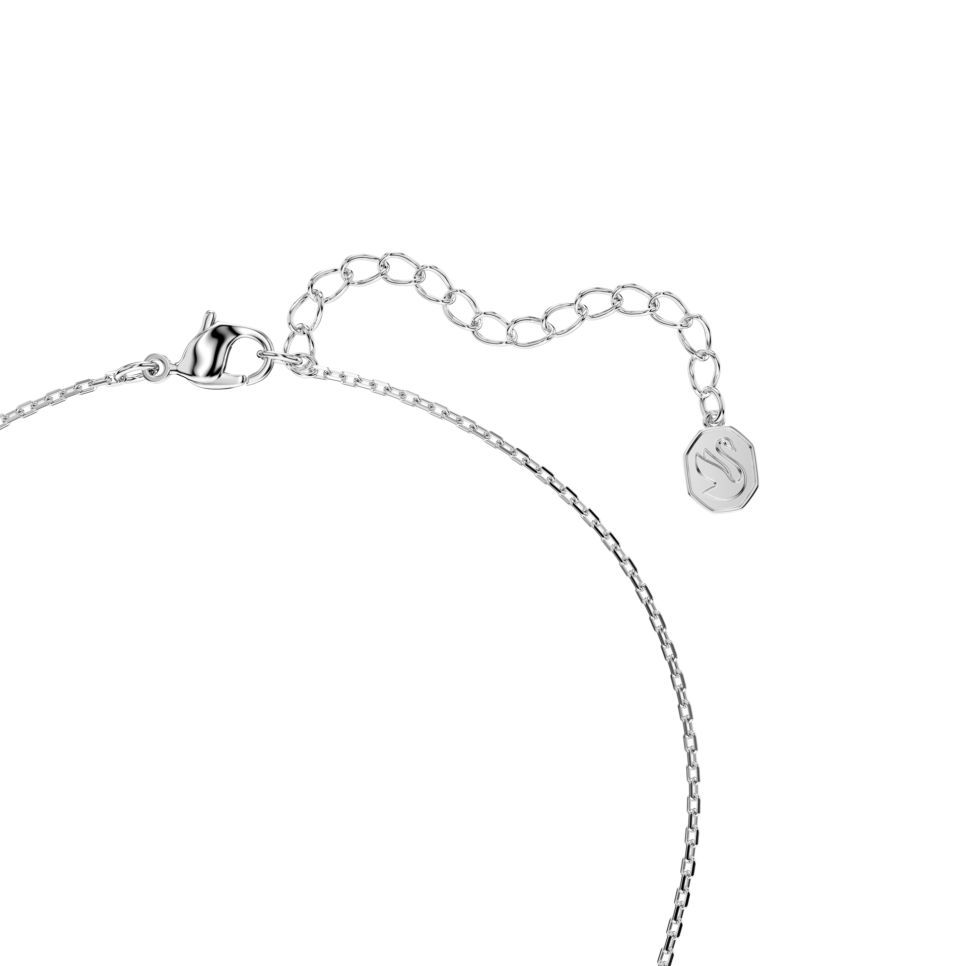 Bella V pendant, Round cut, Blue, Rhodium plated 5734232