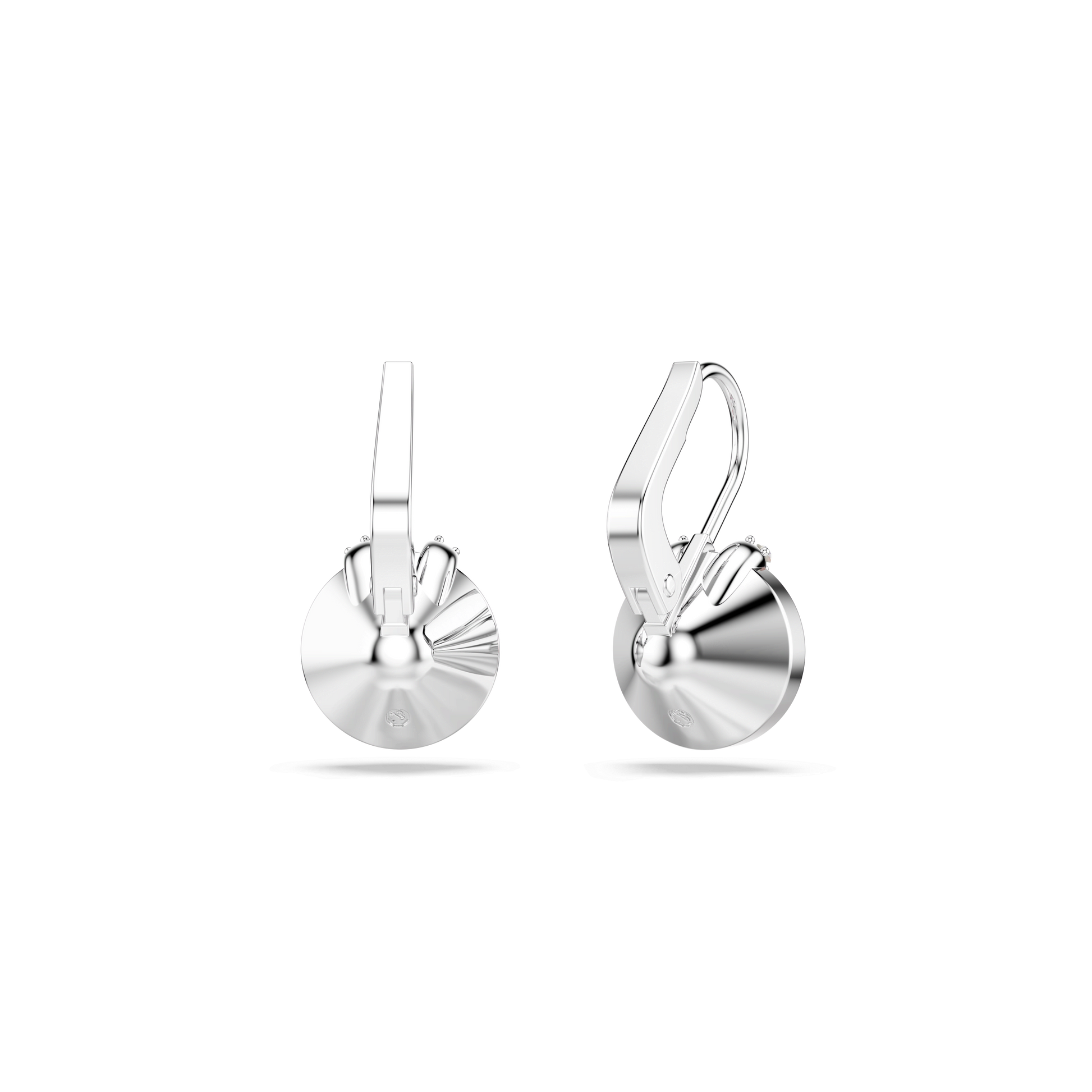 Bella V drop earrings, Round cut, Pink, Rhodium plated 5734235