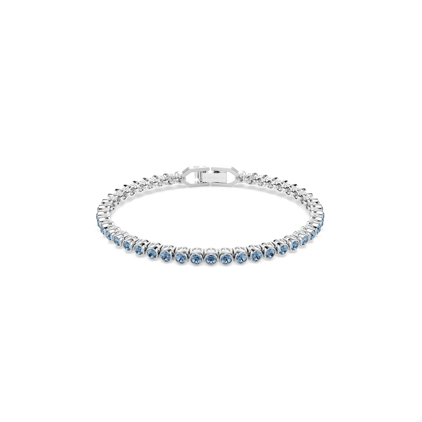 Imber Emily Tennis bracelet, Round cut, Blue, Rhodium plated 5734239