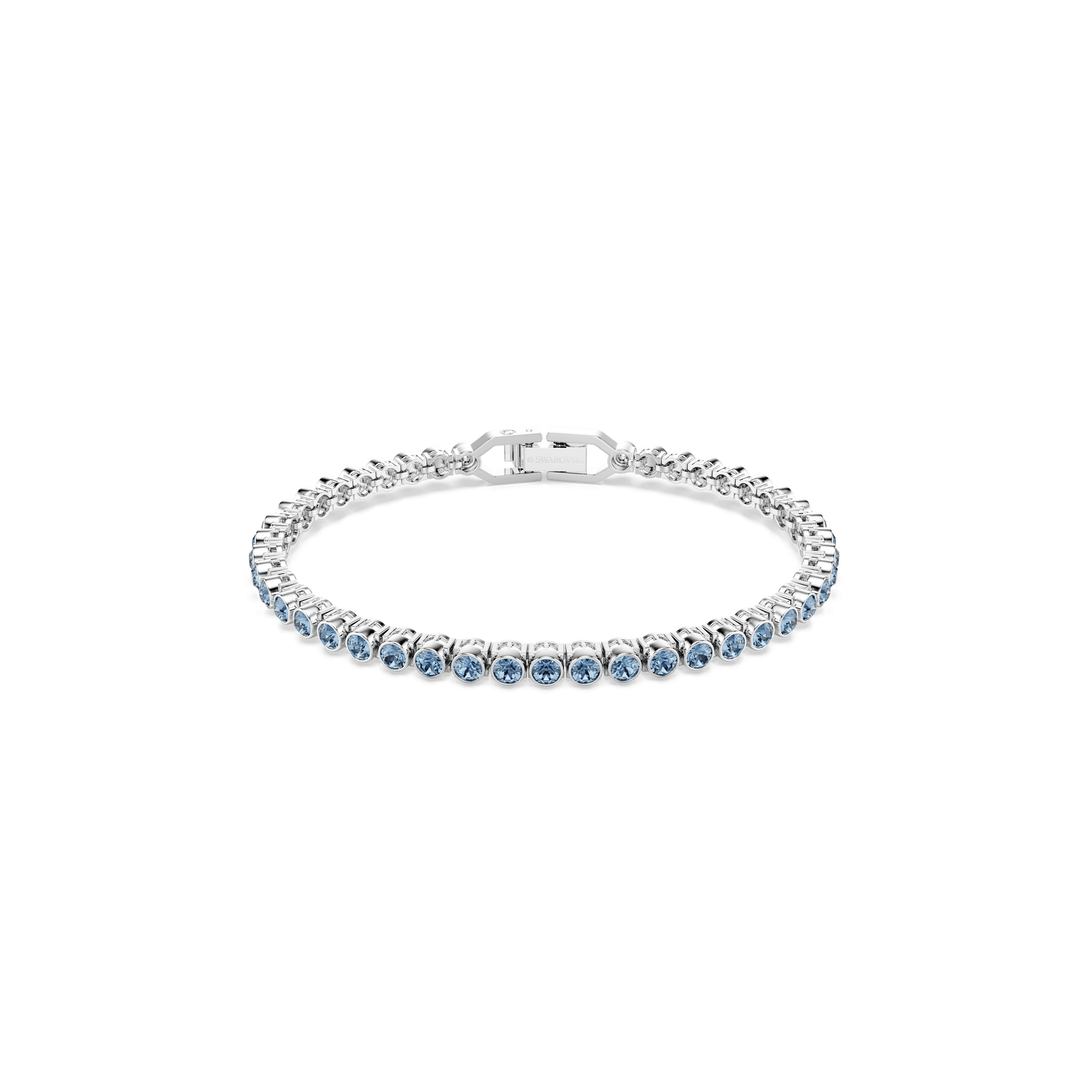 Imber Emily Tennis bracelet, Round cut, Blue, Rhodium plated 5734239
