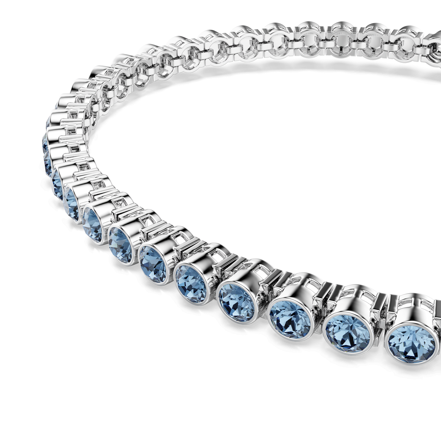 Imber Emily Tennis bracelet, Round cut, Blue, Rhodium plated 5734239