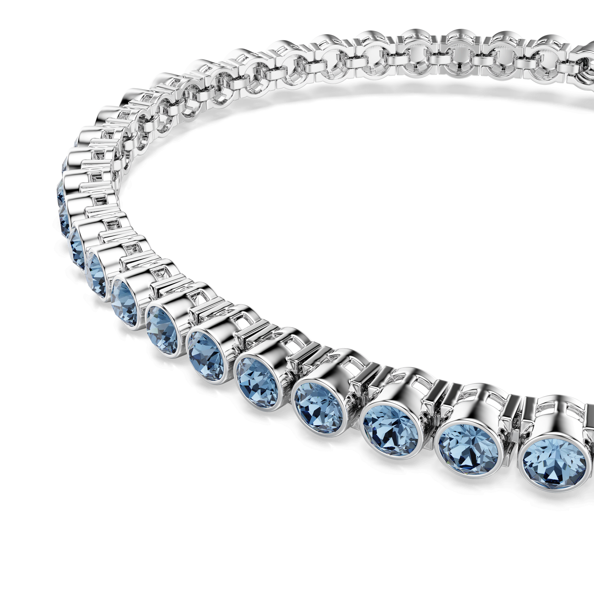 Imber Emily Tennis bracelet, Round cut, Blue, Rhodium plated 5734239