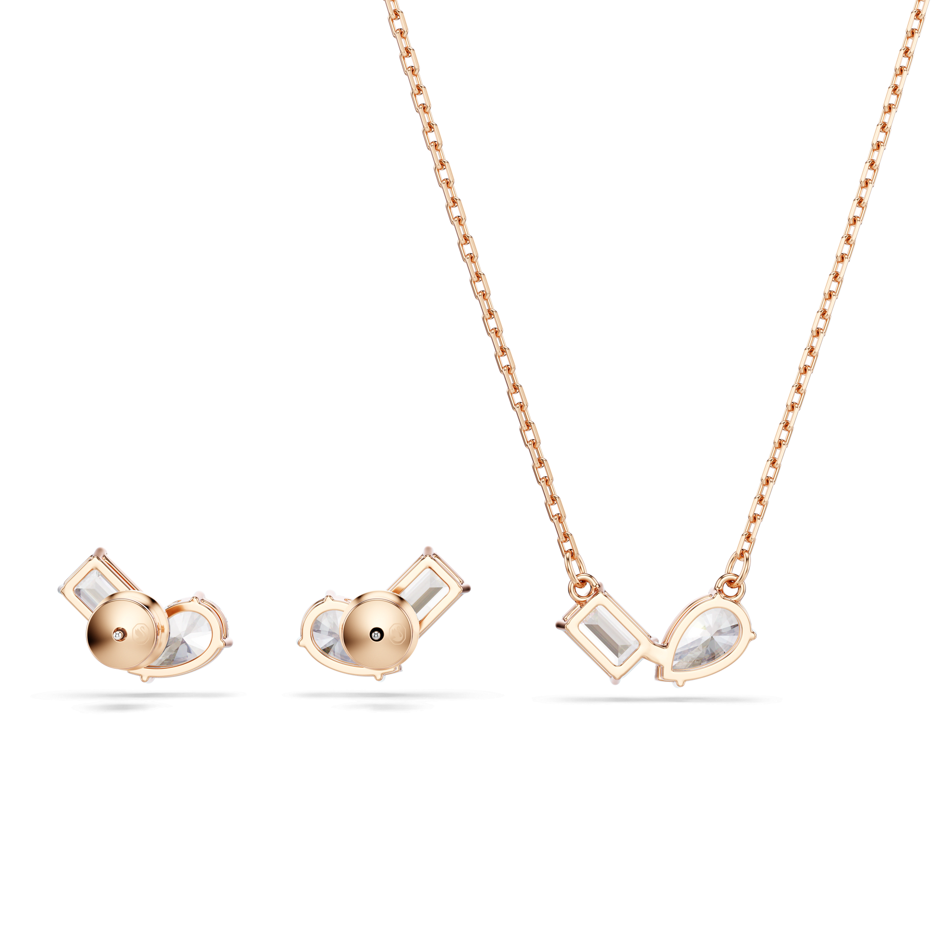 Mesmera set, Pear cut, Octagon cut, White, Rose gold-tone plated 5734246