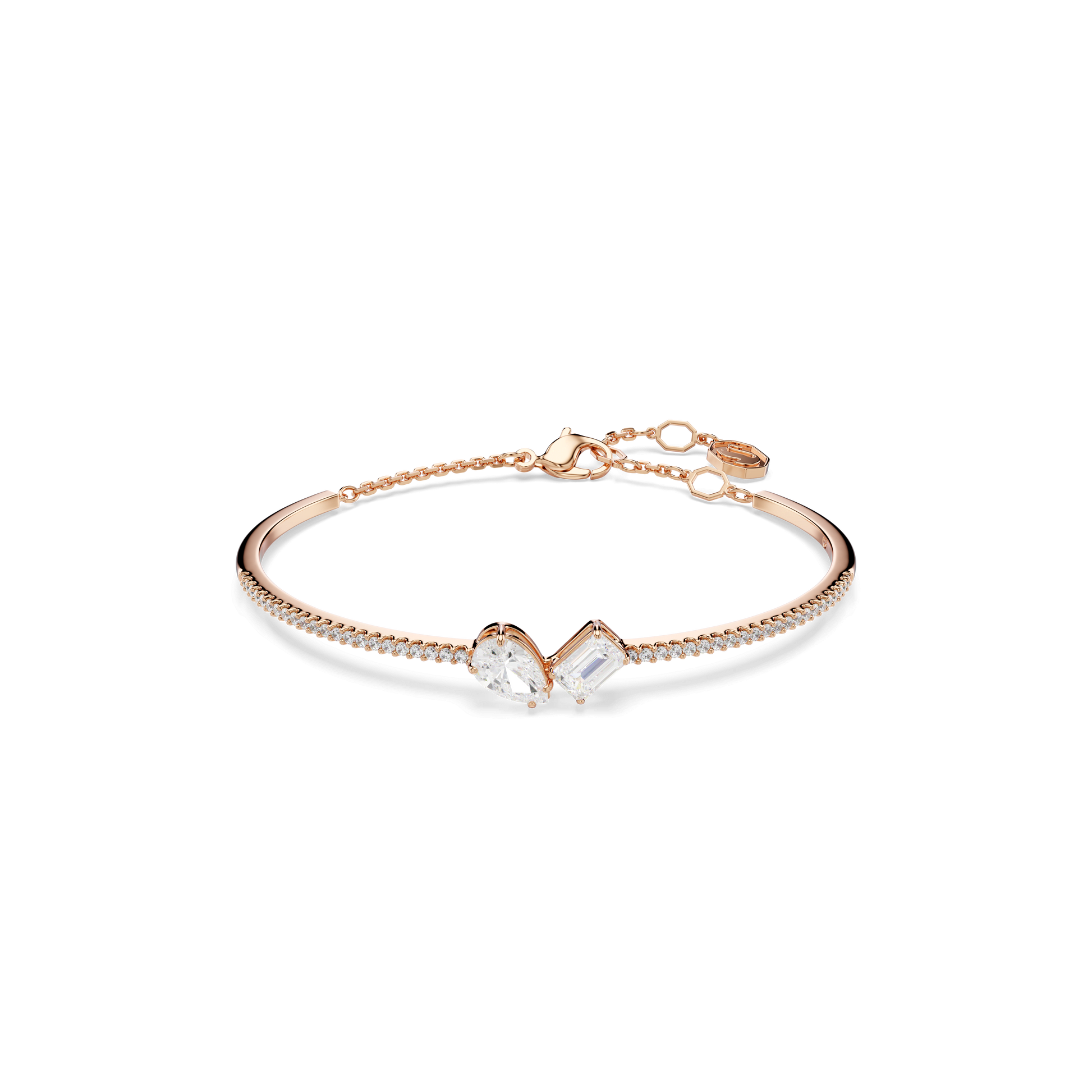 Mesmera bangle, Mixed cuts, White, Rose gold-tone plated 5734247