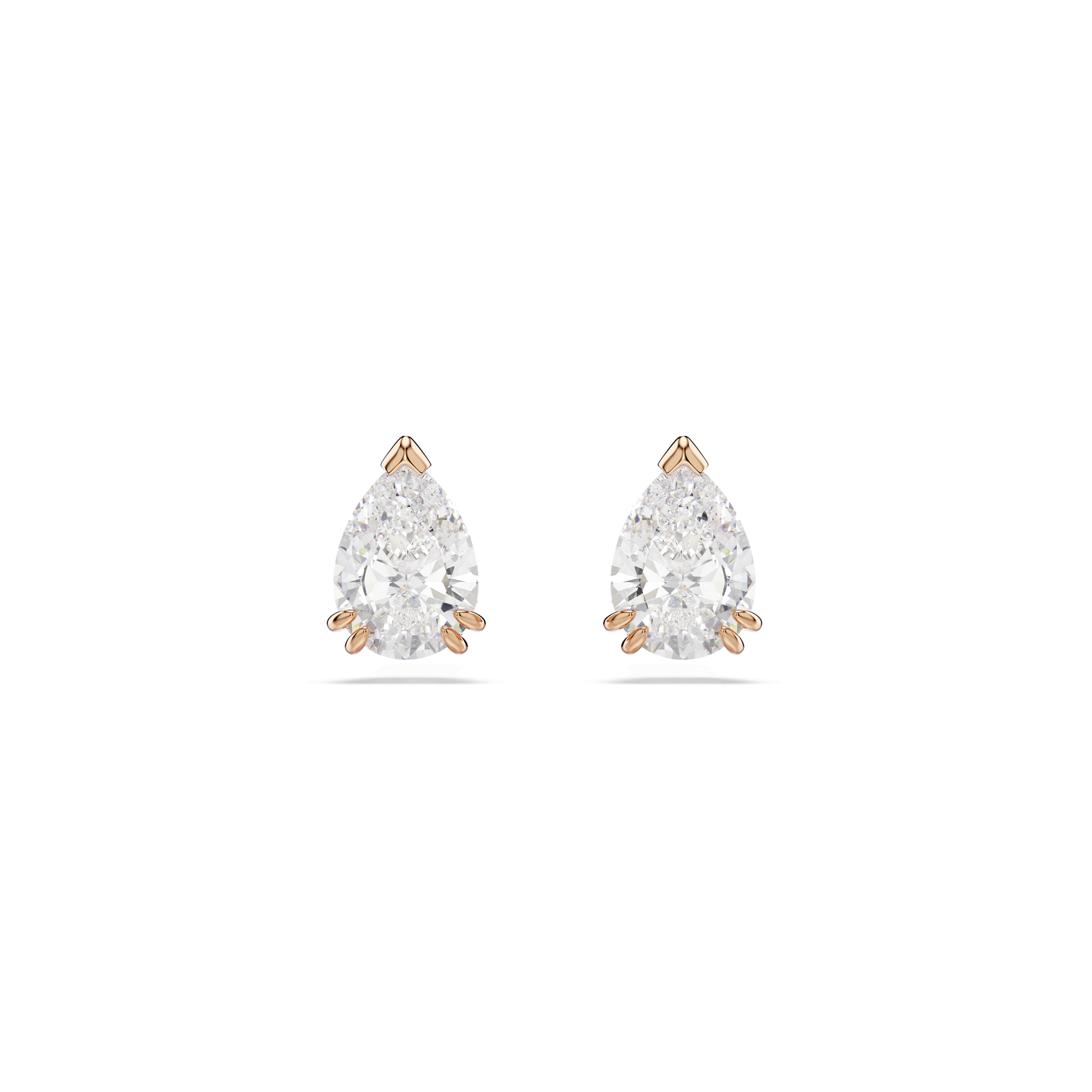 Stilla stud earrings, Pear cut, White, Rose gold-tone plated 5734248