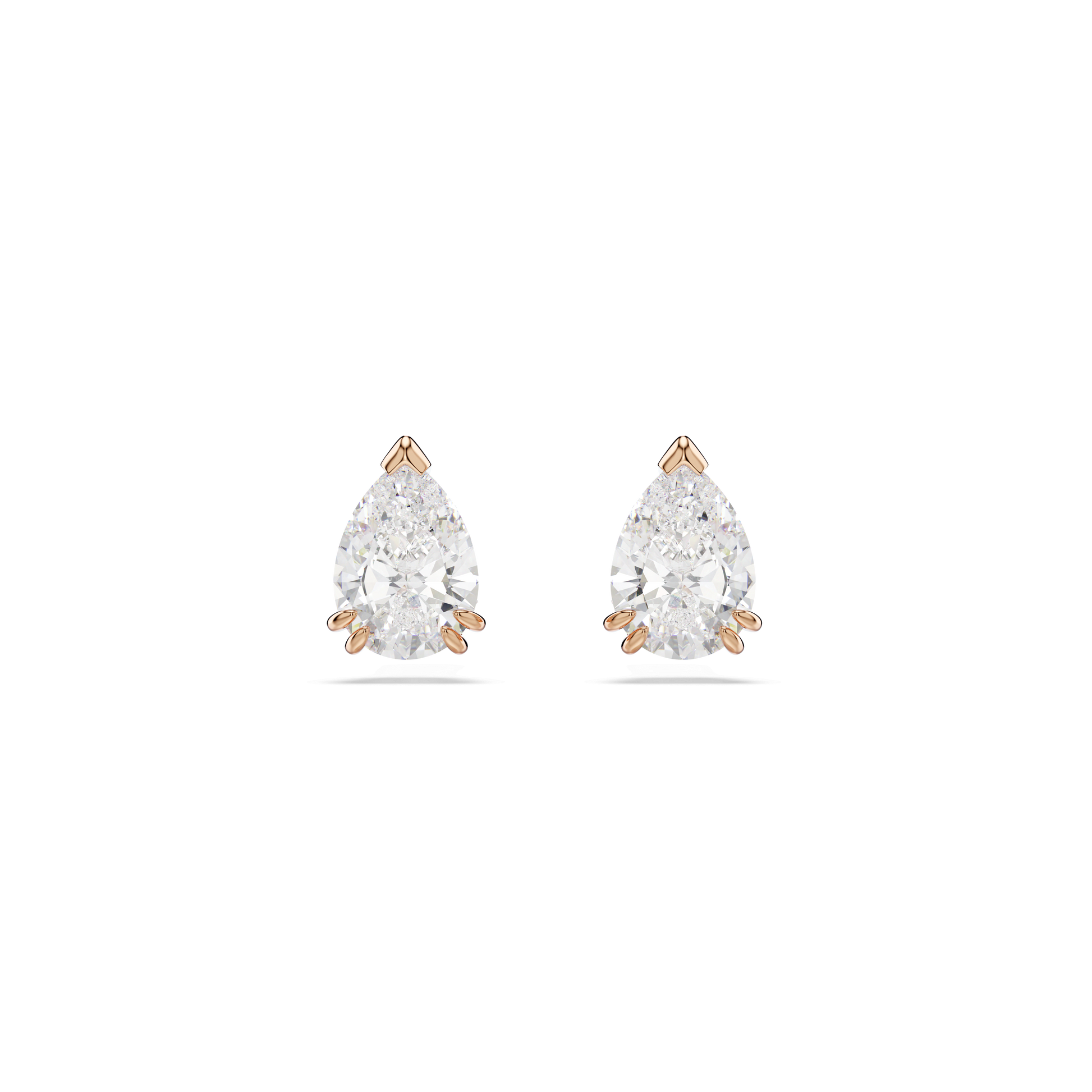 Stilla stud earrings, Pear cut, White, Rose gold-tone plated 5734248