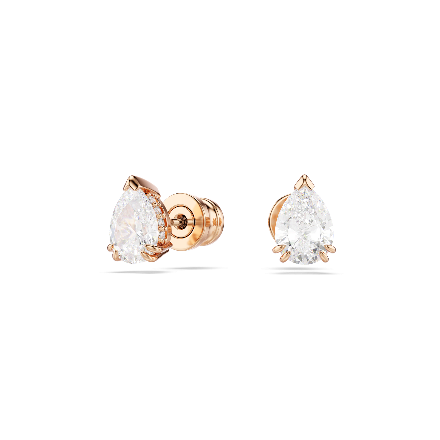 Stilla stud earrings, Pear cut, White, Rose gold-tone plated 5734248