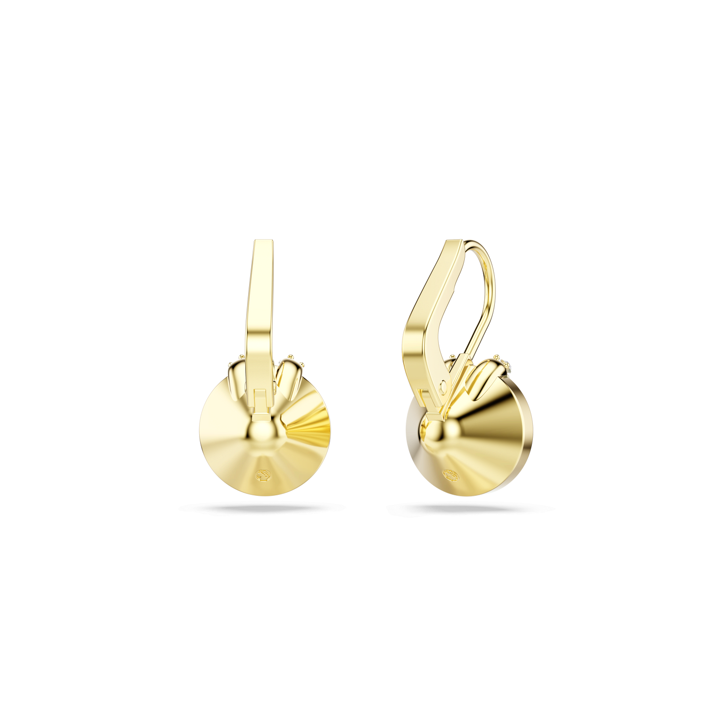 Bella V drop earrings, Round cut, Green, Gold-tone plated 5735389