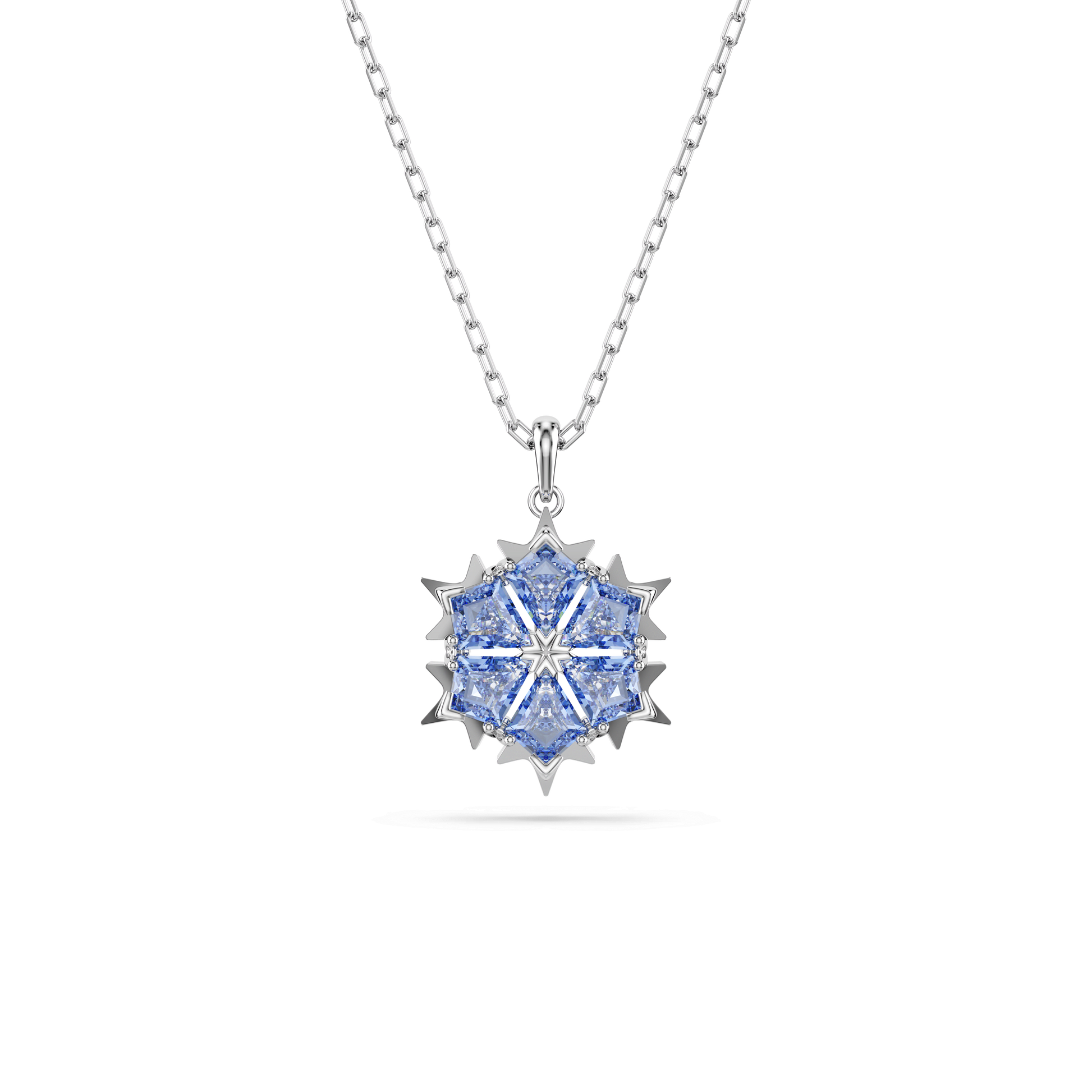Magic pendant, Snowflake, Blue, Rhodium plated 5735399