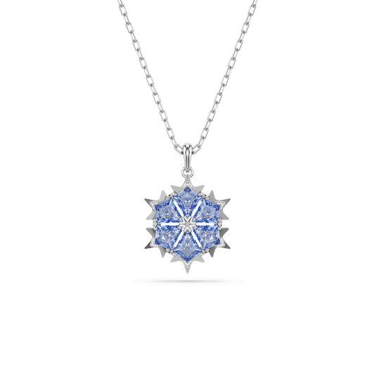 Magic pendant, Snowflake, Blue, Rhodium plated 5735399