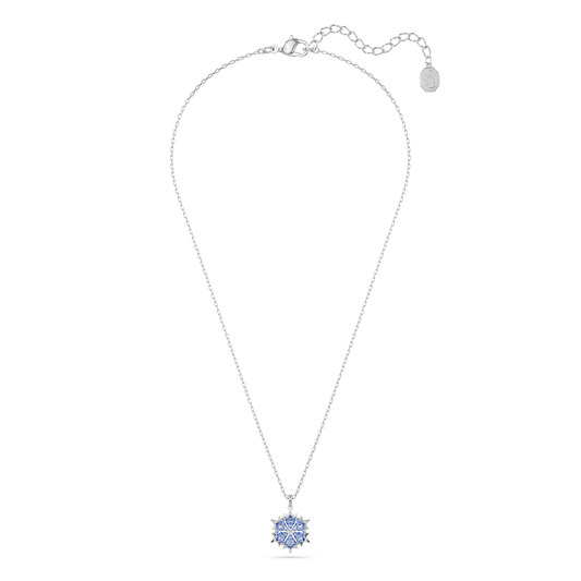 Magic pendant, Snowflake, Blue, Rhodium plated 5735399