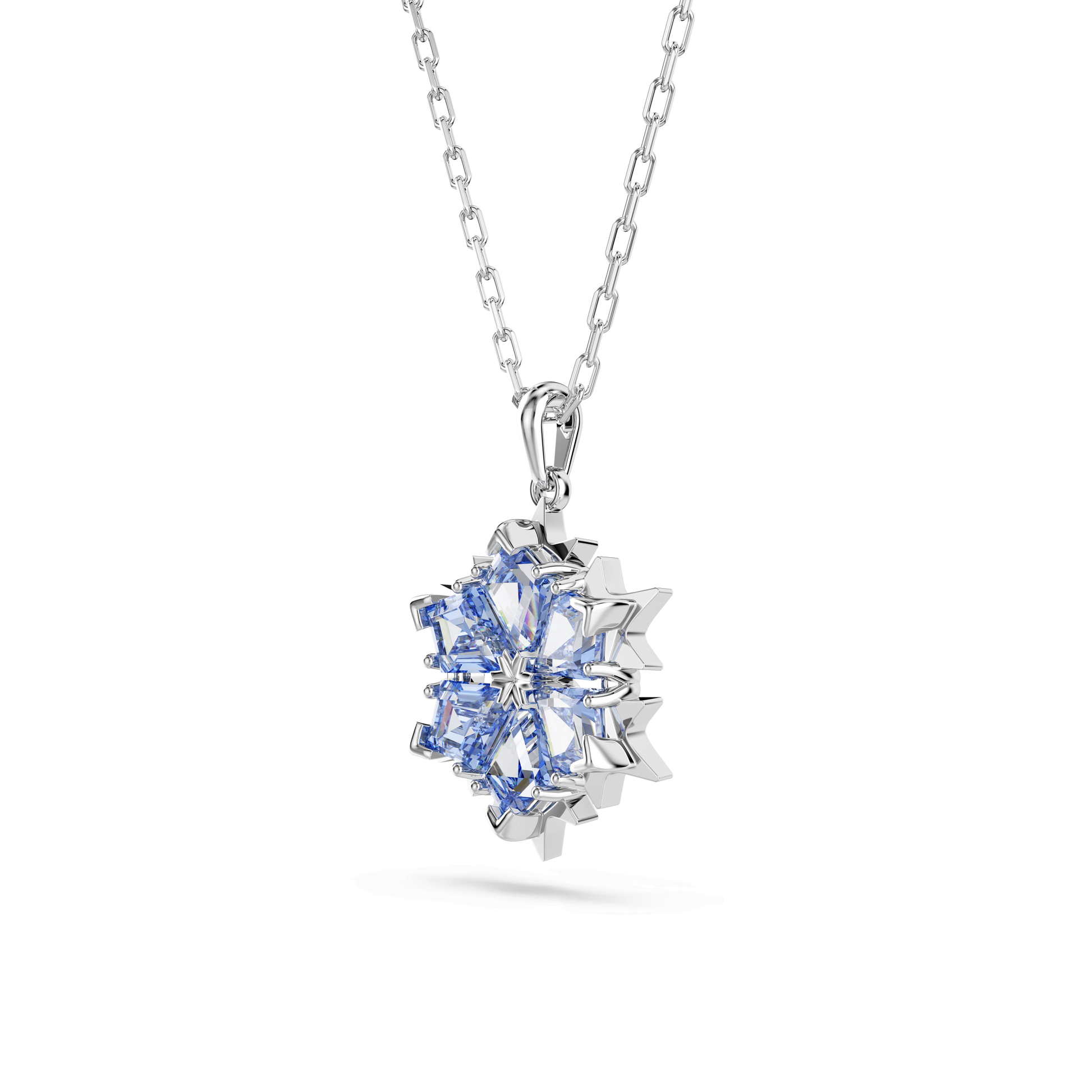 Magic pendant, Snowflake, Blue, Rhodium plated 5735399