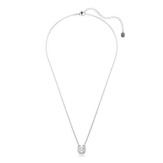 Symbolica pendant, Crystal pearl, Round cut, Pavé, Horse shoe, White, Rhodium plated 5736972