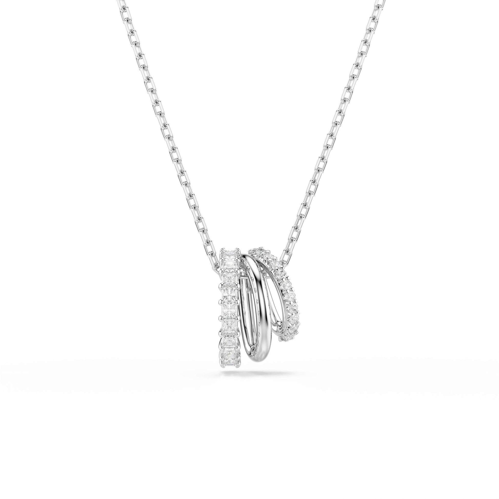 Hyperbola pendant, Round cut, White, Rhodium plated 5737064