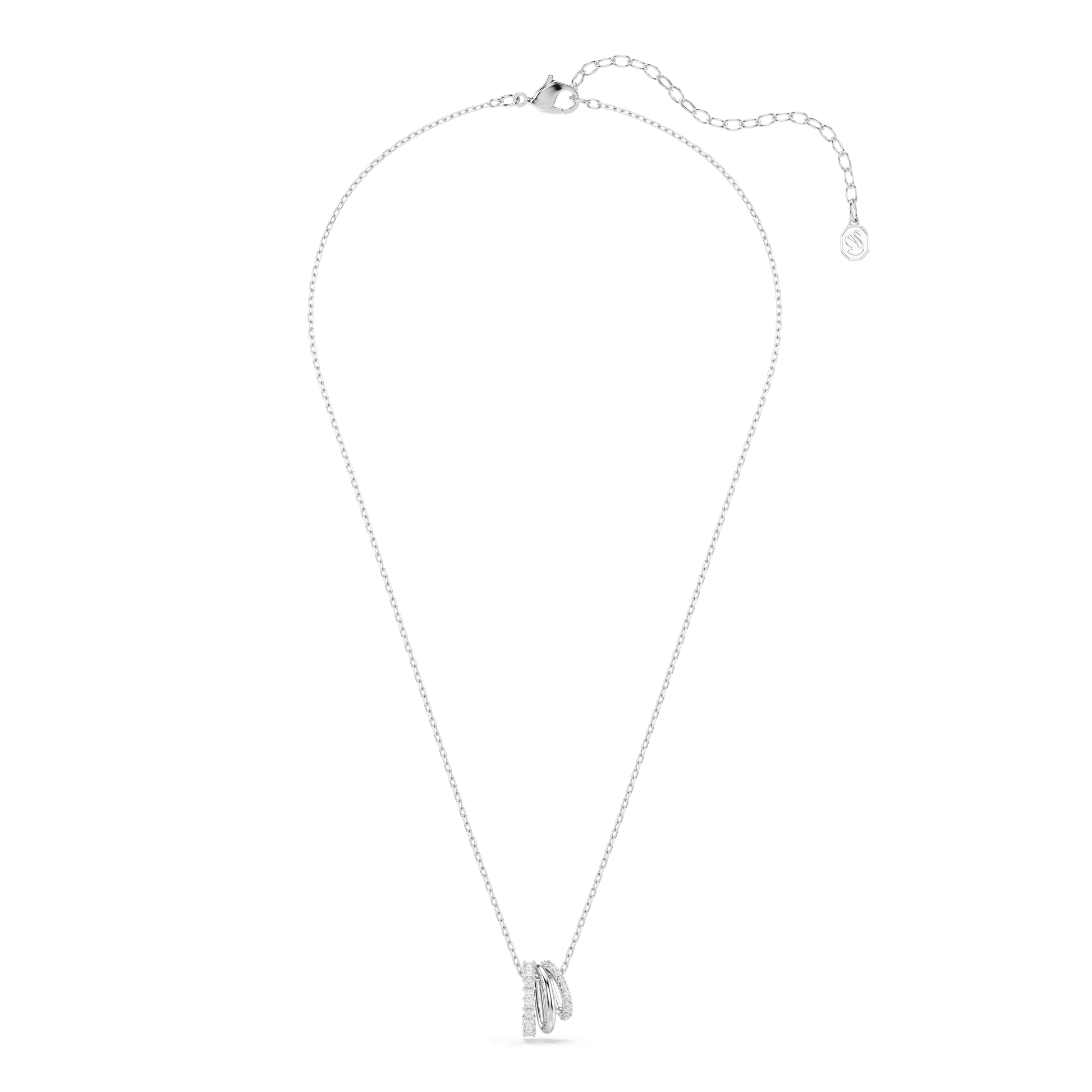 Hyperbola pendant, Round cut, White, Rhodium plated 5737064