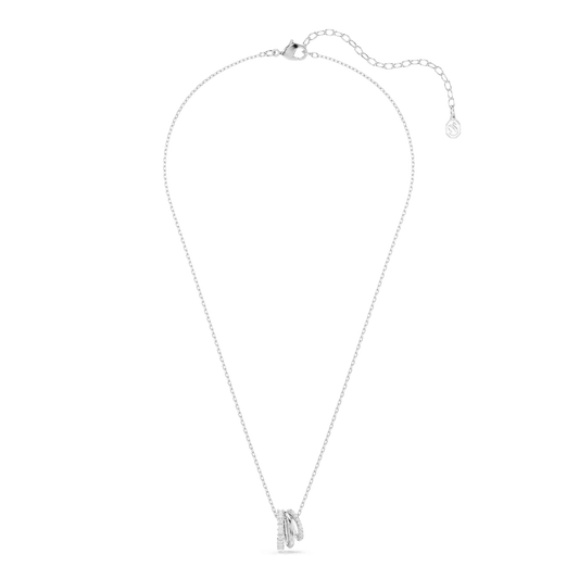 Hyperbola pendant, Round cut, White, Rhodium plated 5737064