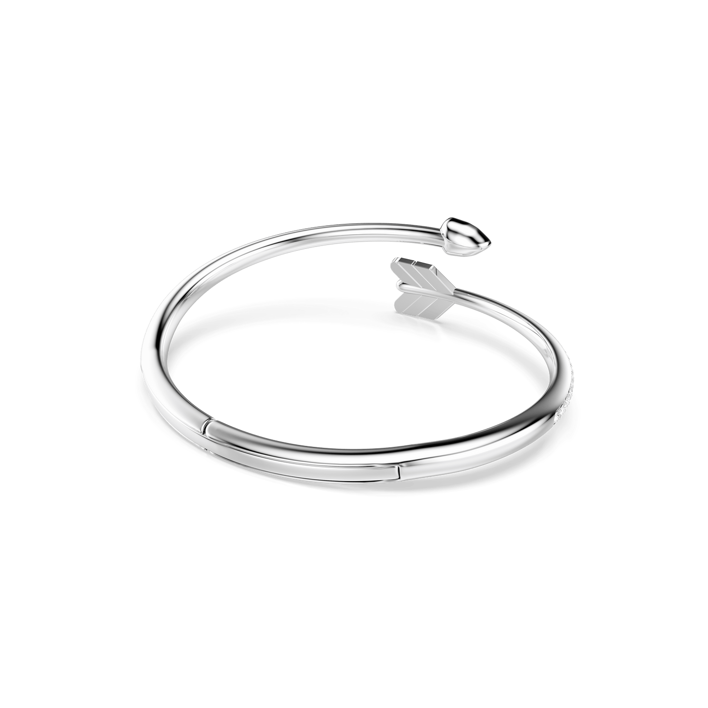 Idyllia bangle, Mixed cuts, Arrow, White, Rhodium plated 5737264