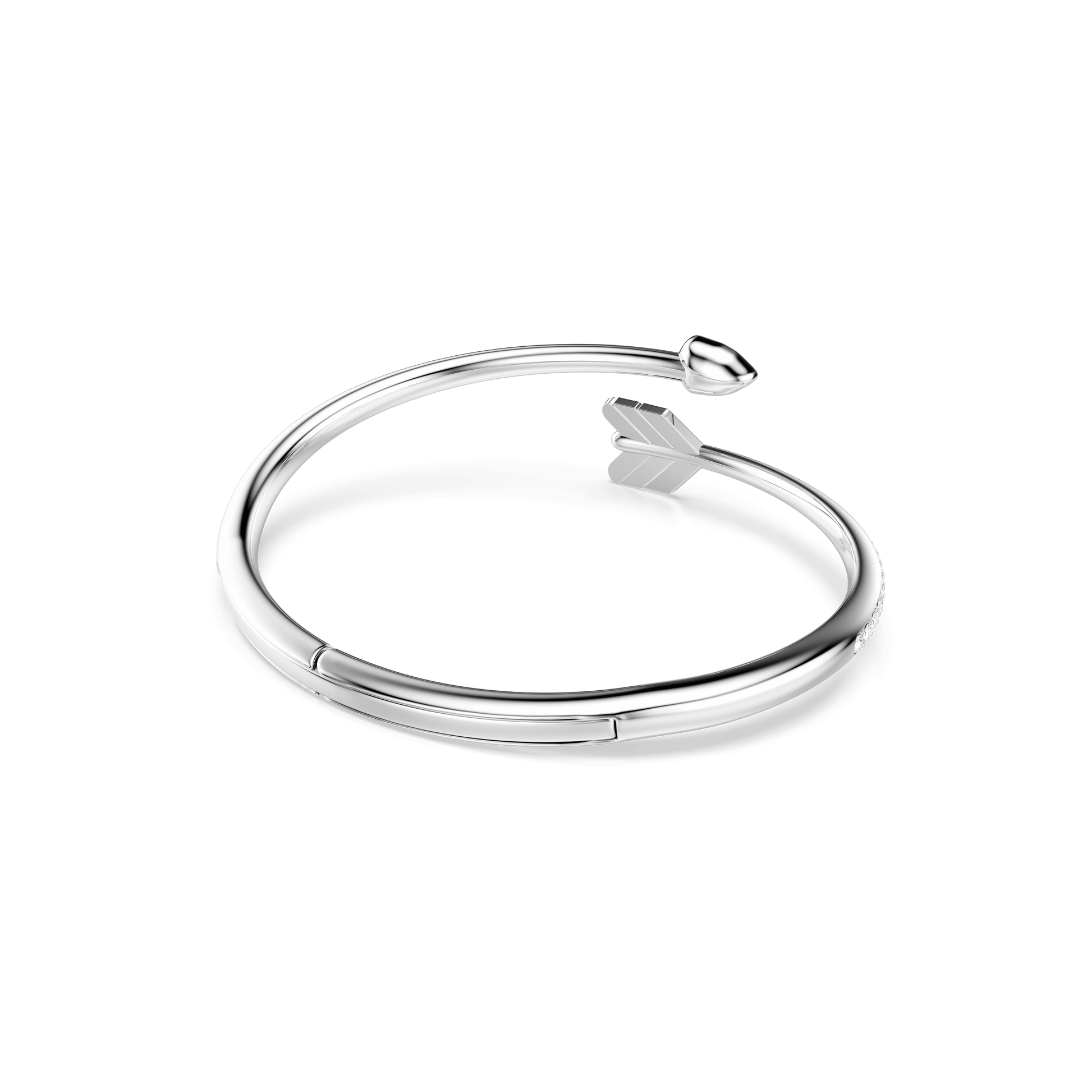 Idyllia bangle, Mixed cuts, Arrow, White, Rhodium plated 5737264