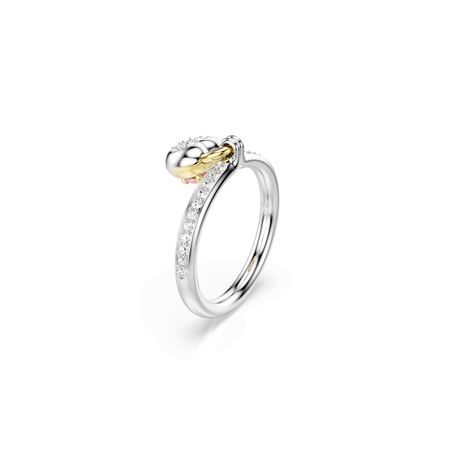Idyllia motif ring, Mixed cuts, Heart, Pink, Mixed metal finish 5737271