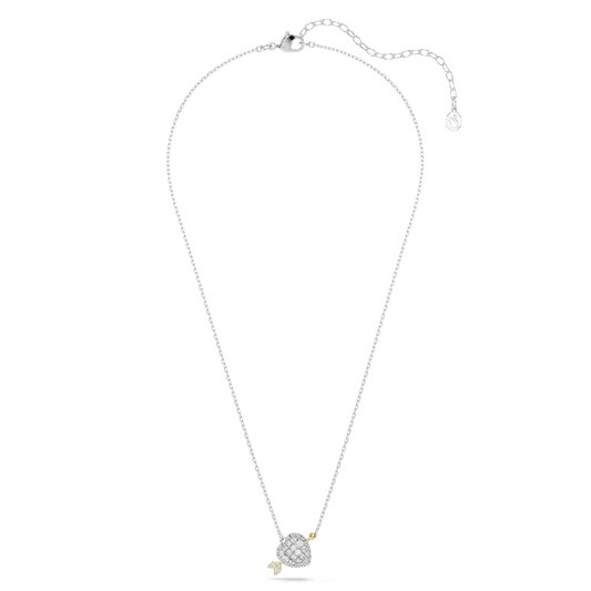 Idyllia pendant, Mixed cuts, Heart with arrow, White, Mixed metal finish 5737291