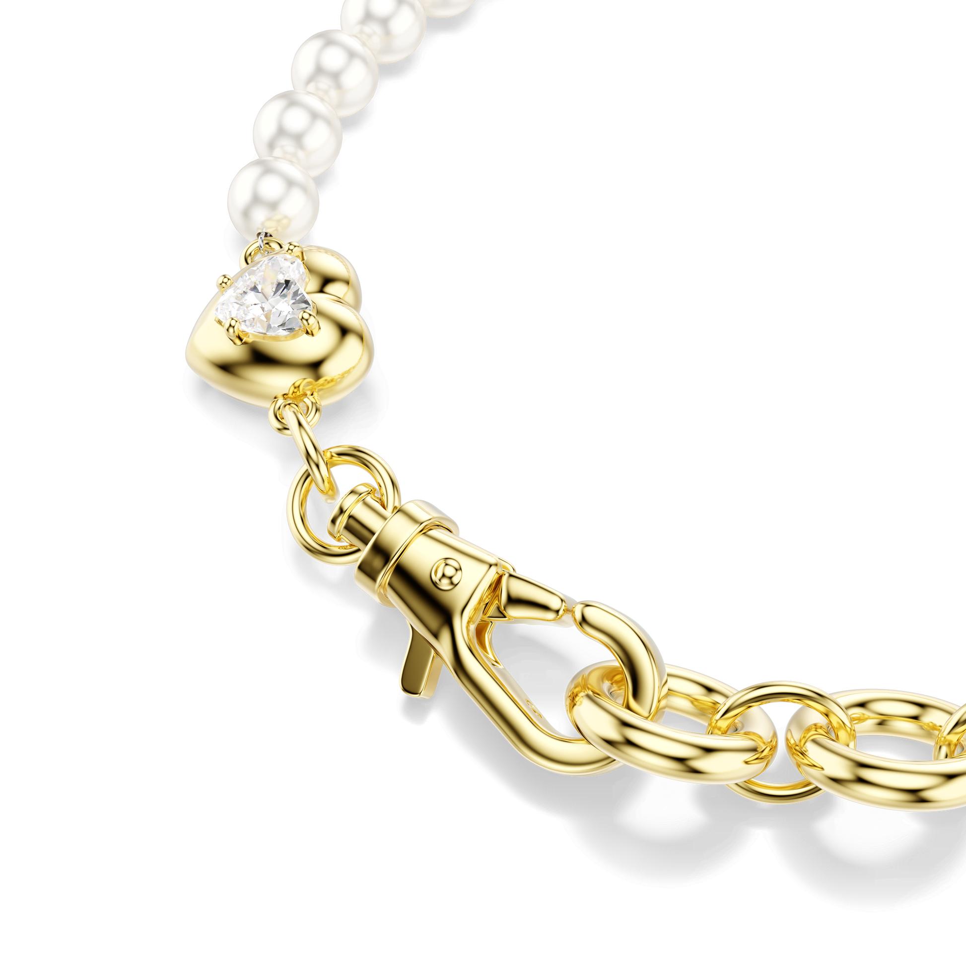 Idyllia bracelet, Crystal pearl, White, Gold-tone plated 5737299