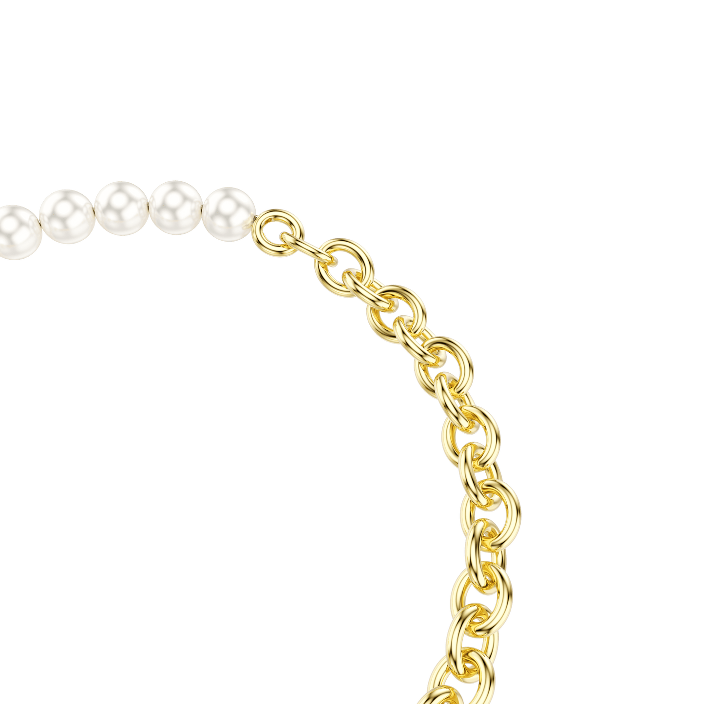 Idyllia bracelet, Crystal pearl, White, Gold-tone plated 5737299