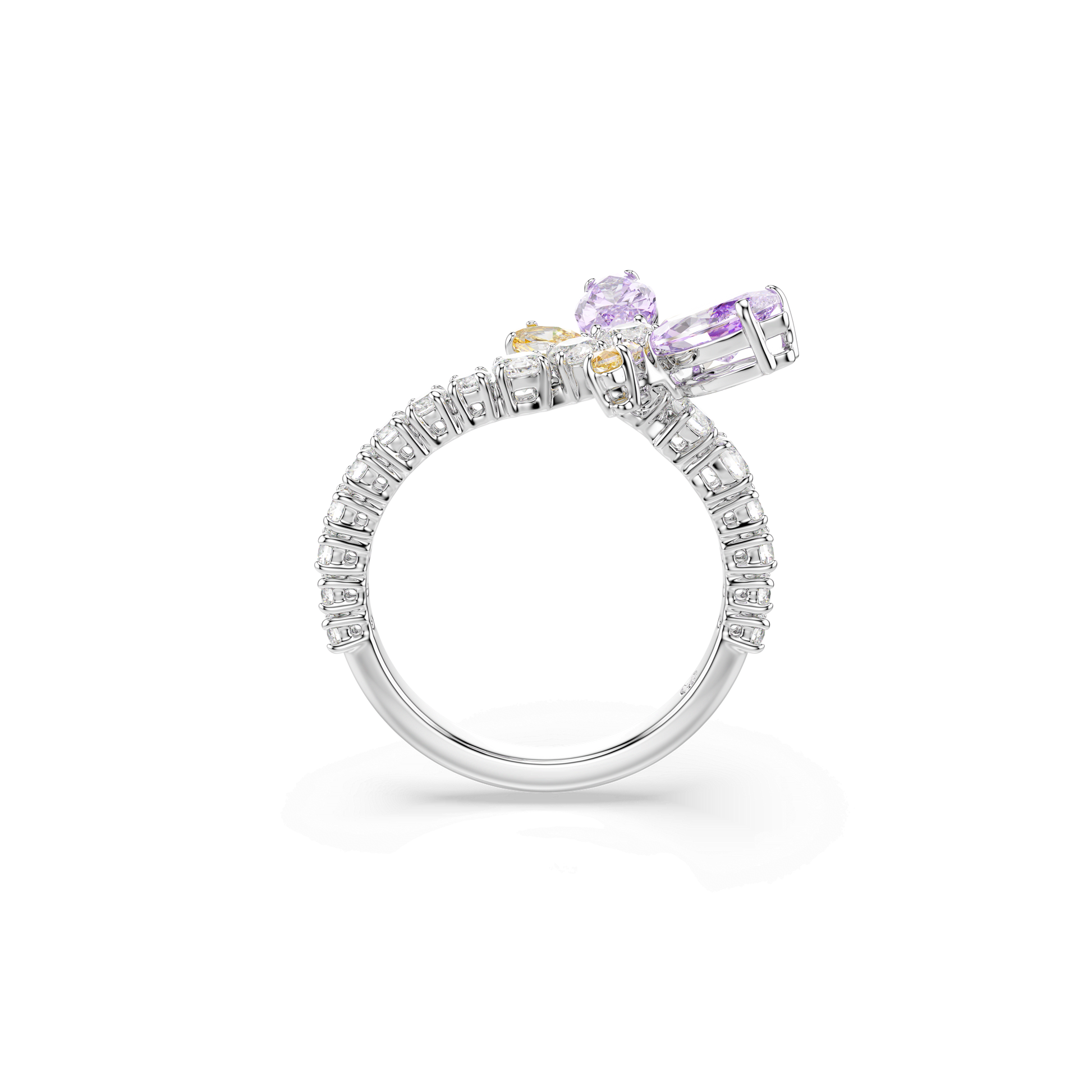 Ariana Grande x Swarovski motif ring, Mixed cuts, Dragonfly, Multicolored, Rhodium plated 5737366