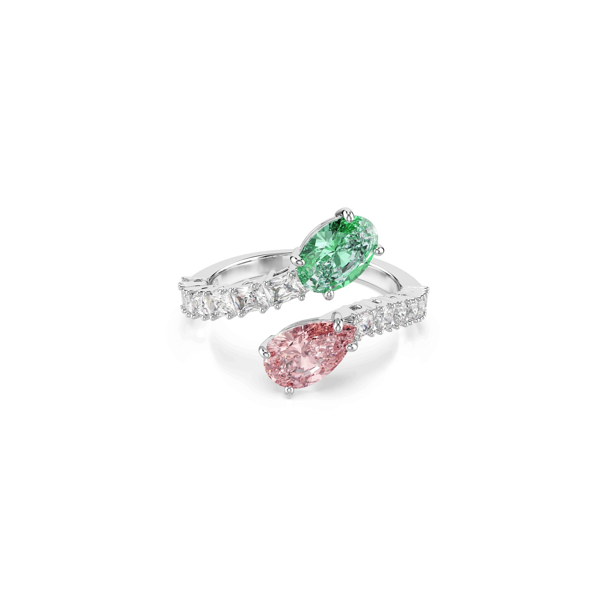 Ariana Grande x Swarovski open ring, Mixed cuts, Multicolored, Rhodium plated 5737372