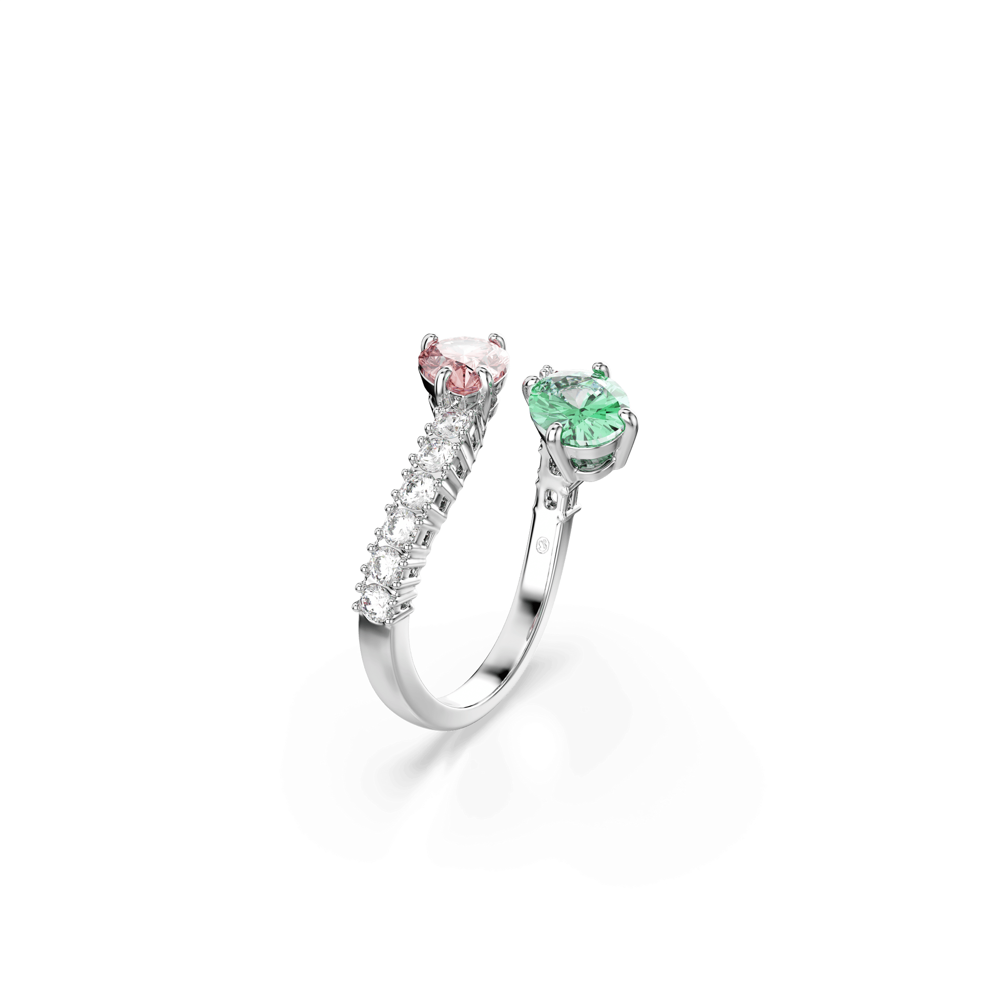 Ariana Grande x Swarovski open ring, Mixed cuts, Multicolored, Rhodium plated 5737372