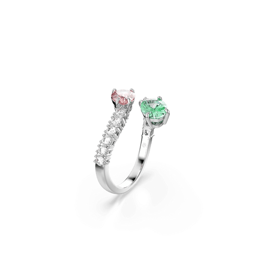 Ariana Grande x Swarovski open ring, Mixed cuts, Multicolored, Rhodium plated 5737373
