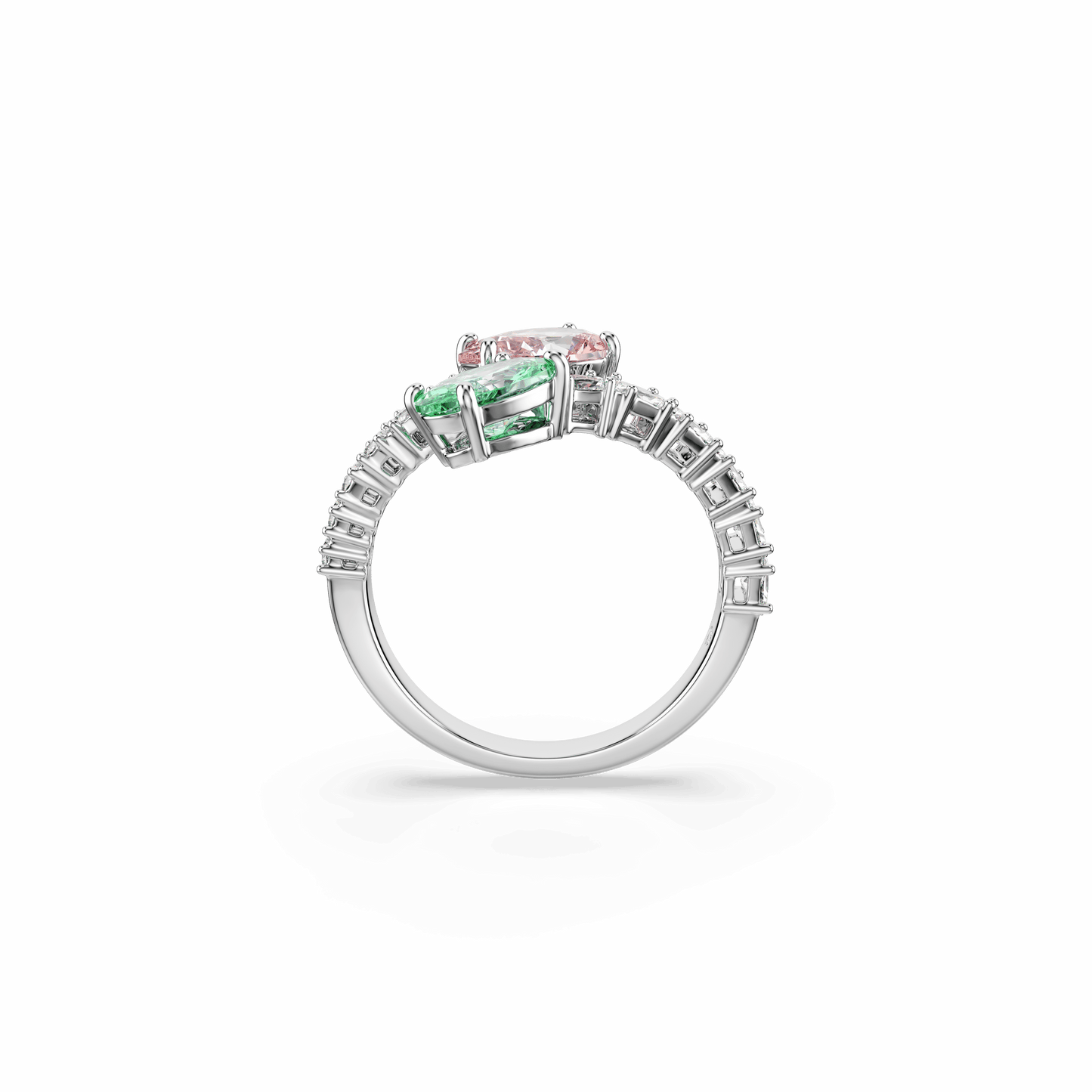 Ariana Grande x Swarovski open ring, Mixed cuts, Multicolored, Rhodium plated 5737372