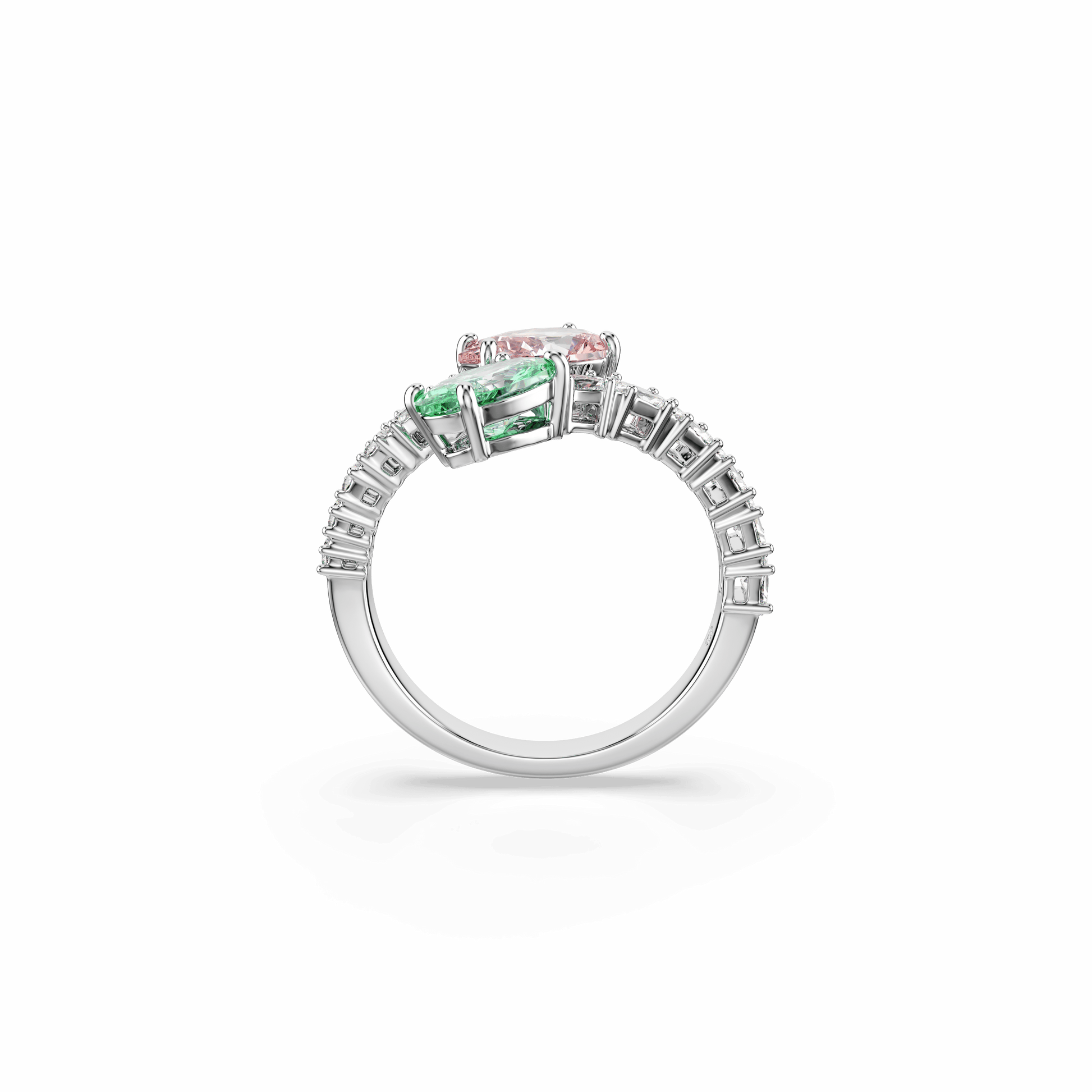Ariana Grande x Swarovski open ring, Mixed cuts, Multicolored, Rhodium plated 5737372