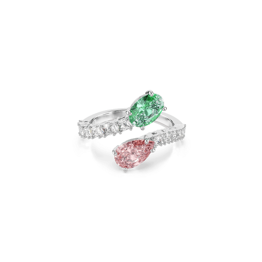 Ariana Grande x Swarovski open ring, Mixed cuts, Multicolored, Rhodium plated 5737375