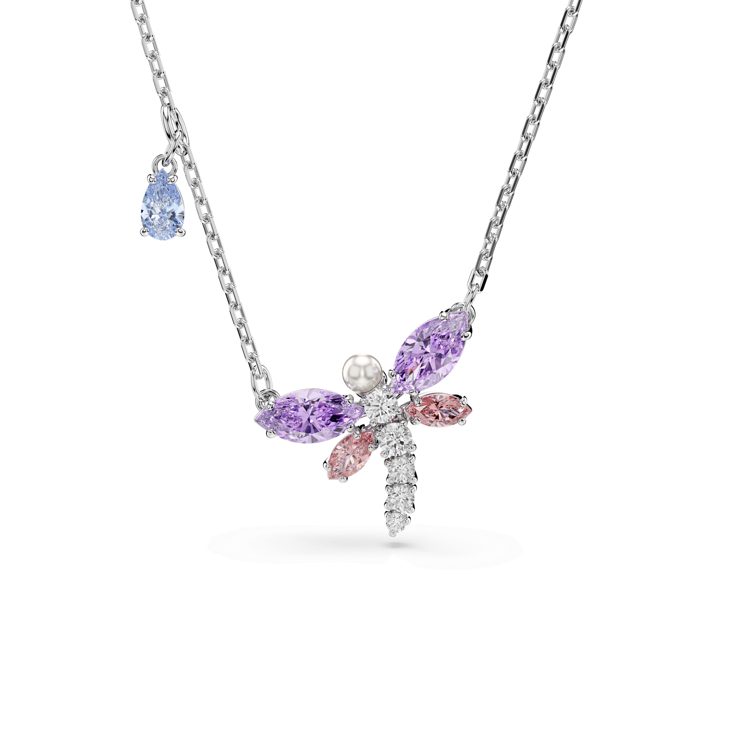 Ariana Grande x Swarovski pendant, Mixed cuts, Dragonfly, Multicolored, Rhodium plated 5737383