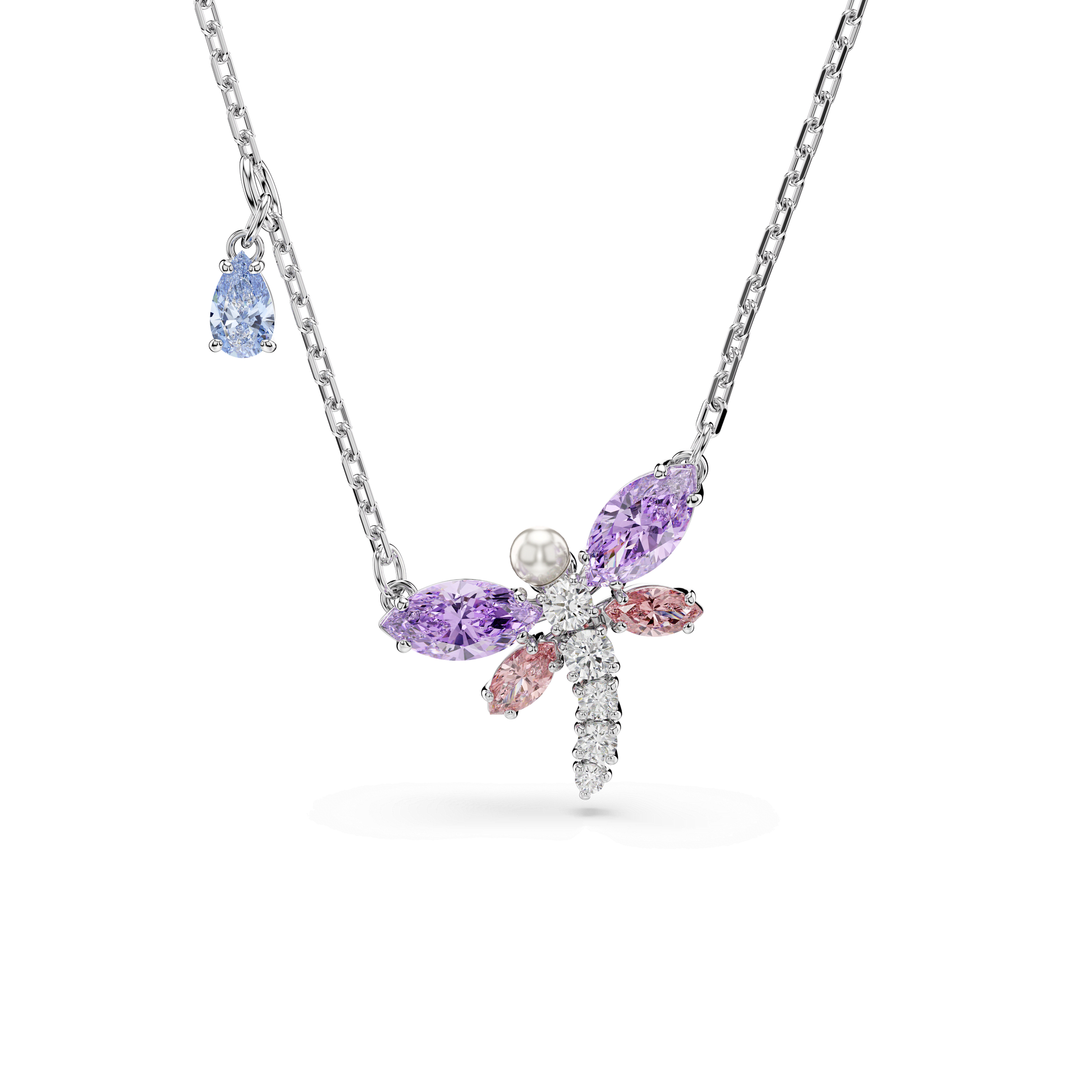 Ariana Grande x Swarovski pendant, Mixed cuts, Dragonfly, Multicolored, Rhodium plated 5737383