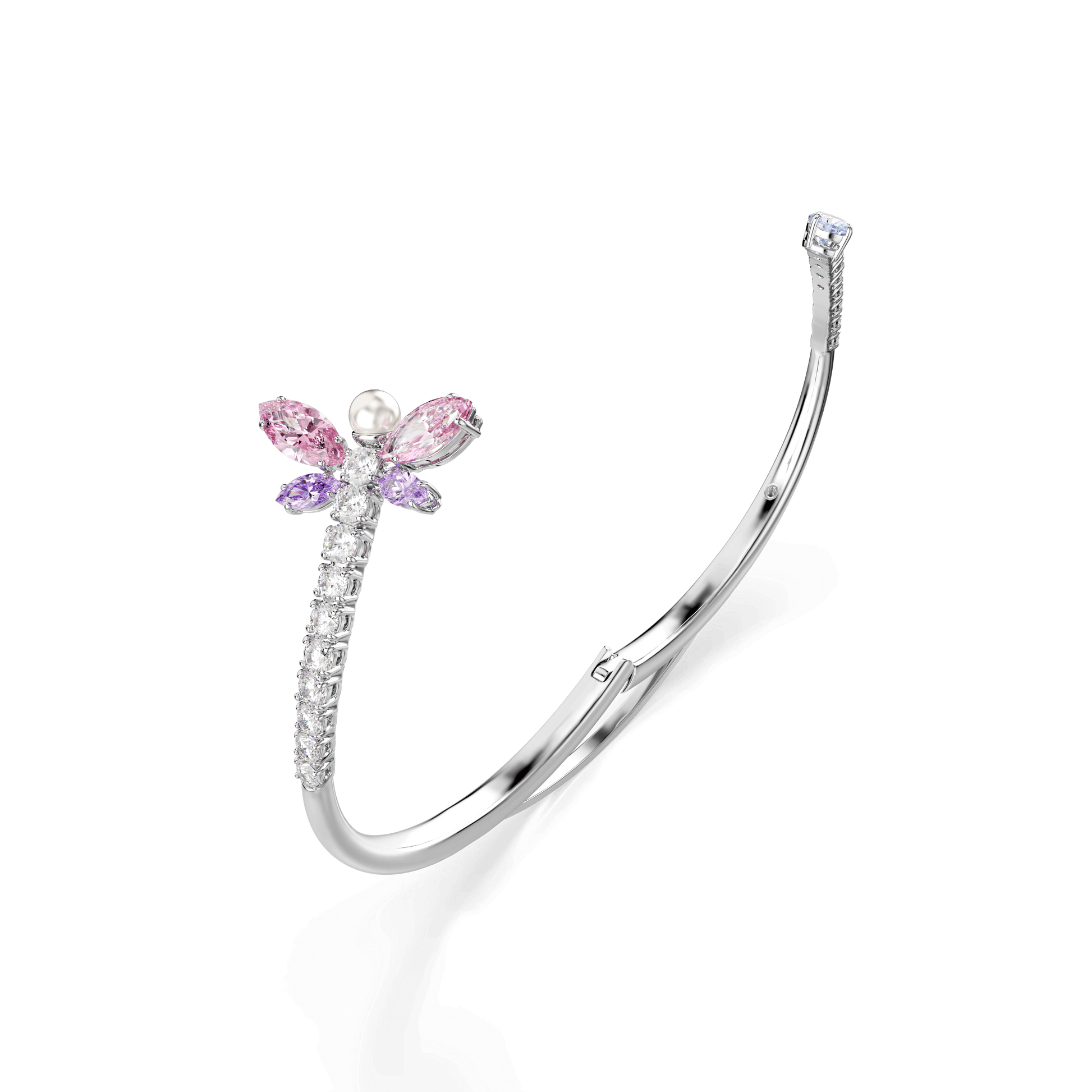 Ariana Grande x Swarovski bangle, Mixed cuts, Dragonfly, Multicolored, Rhodium plated 5737401