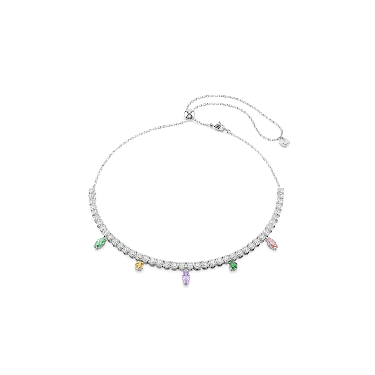 Ariana Grande x Swarovski Tennis necklace, Mixed cuts, Multicolored, Rhodium plated 5737422
