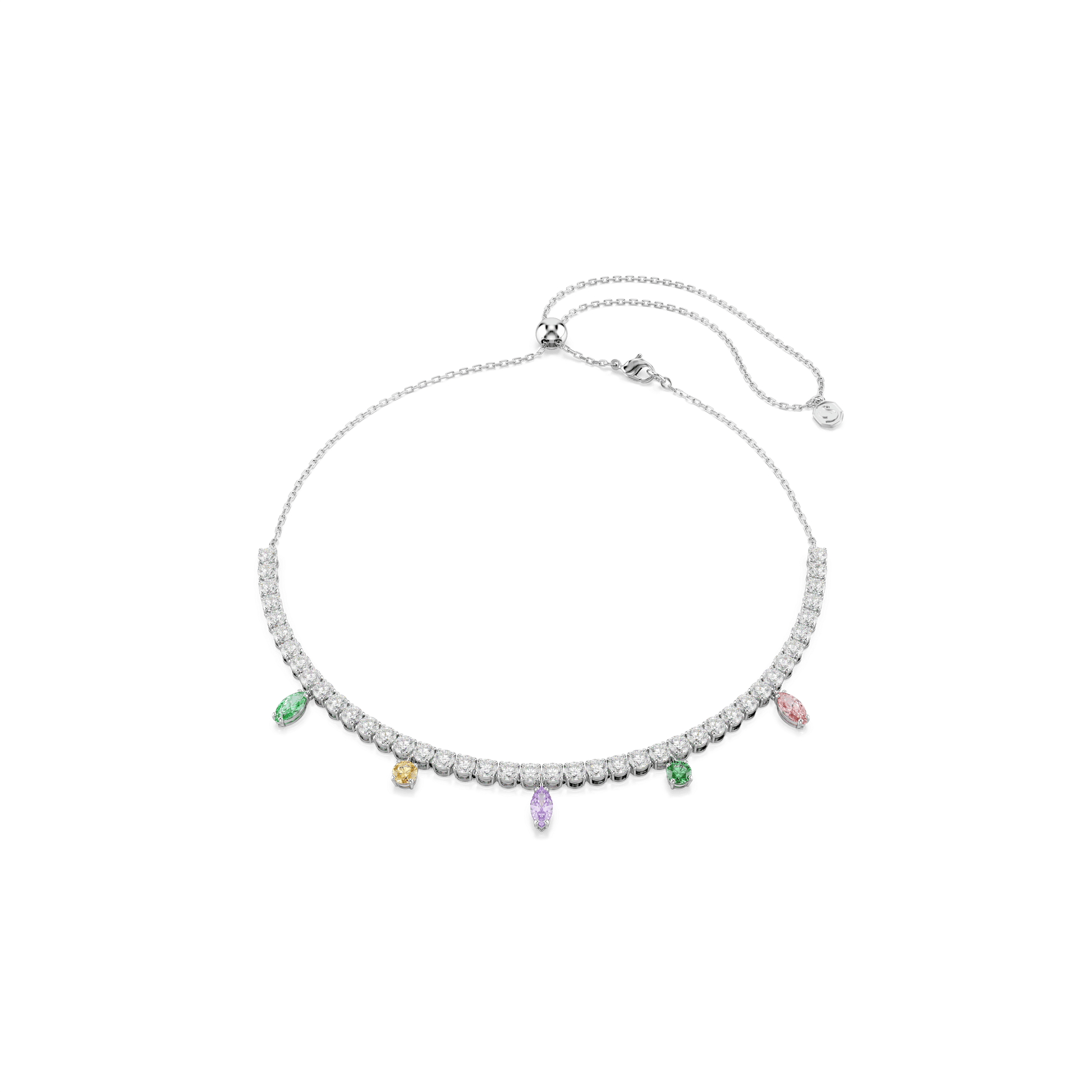 Ariana Grande x Swarovski Tennis necklace, Mixed cuts, Multicolored, Rhodium plated 5737422