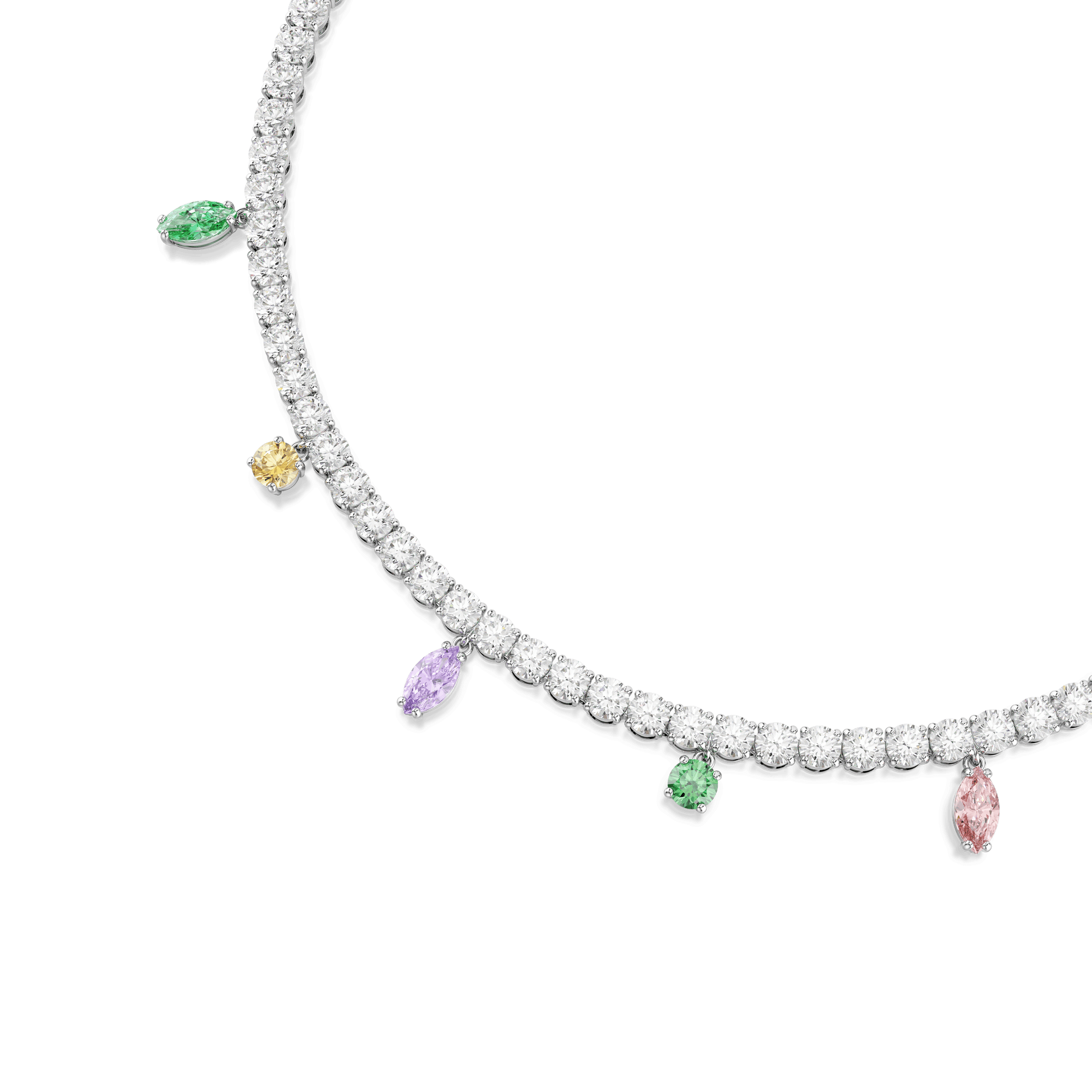 Ariana Grande x Swarovski Tennis necklace, Mixed cuts, Multicolored, Rhodium plated 5737422