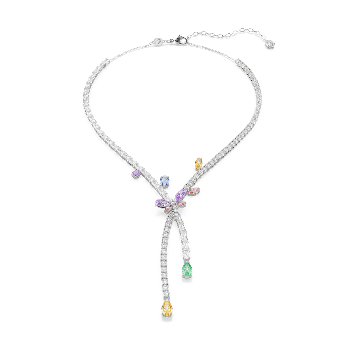 Ariana Grande x Swarovski necklace, Mixed cuts, Dragonfly, Multicolored, Rhodium plated